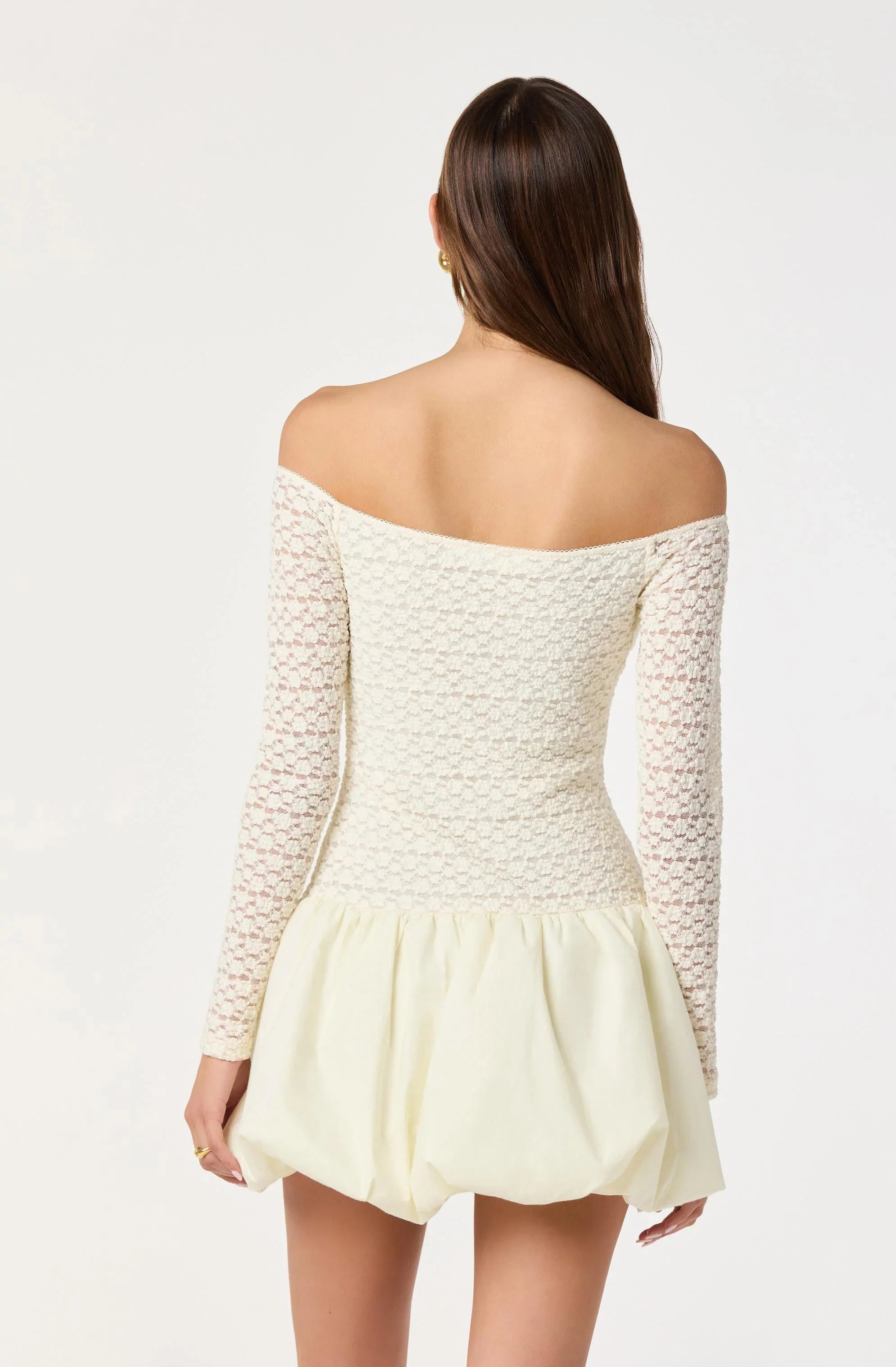 Lbruh Off Shoulder Mixed Media Dress