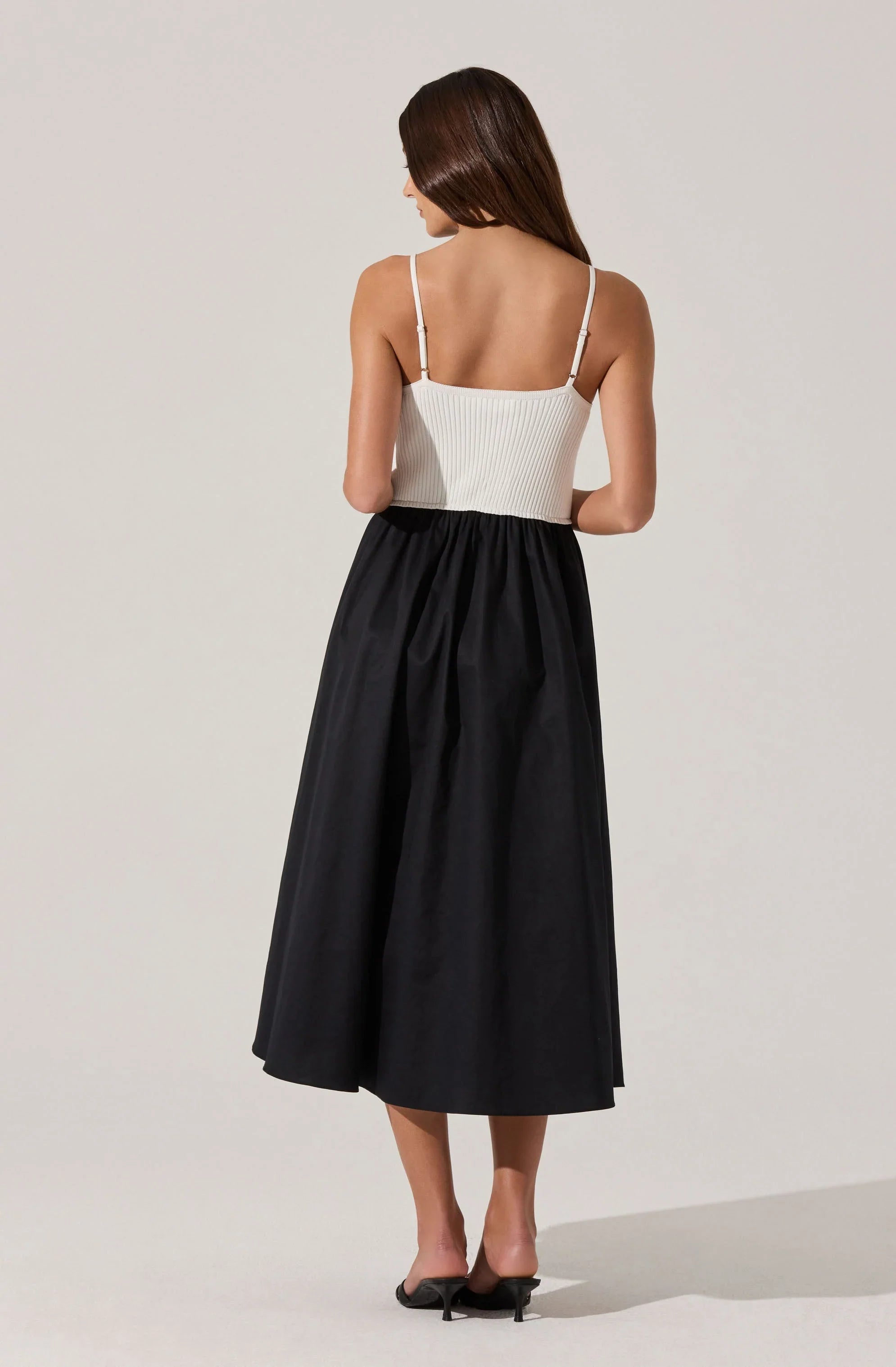 Lbruh Contrast Mixed Media Midi Dress