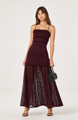 Lbruh Ruffle Detail Lace Maxi Dress