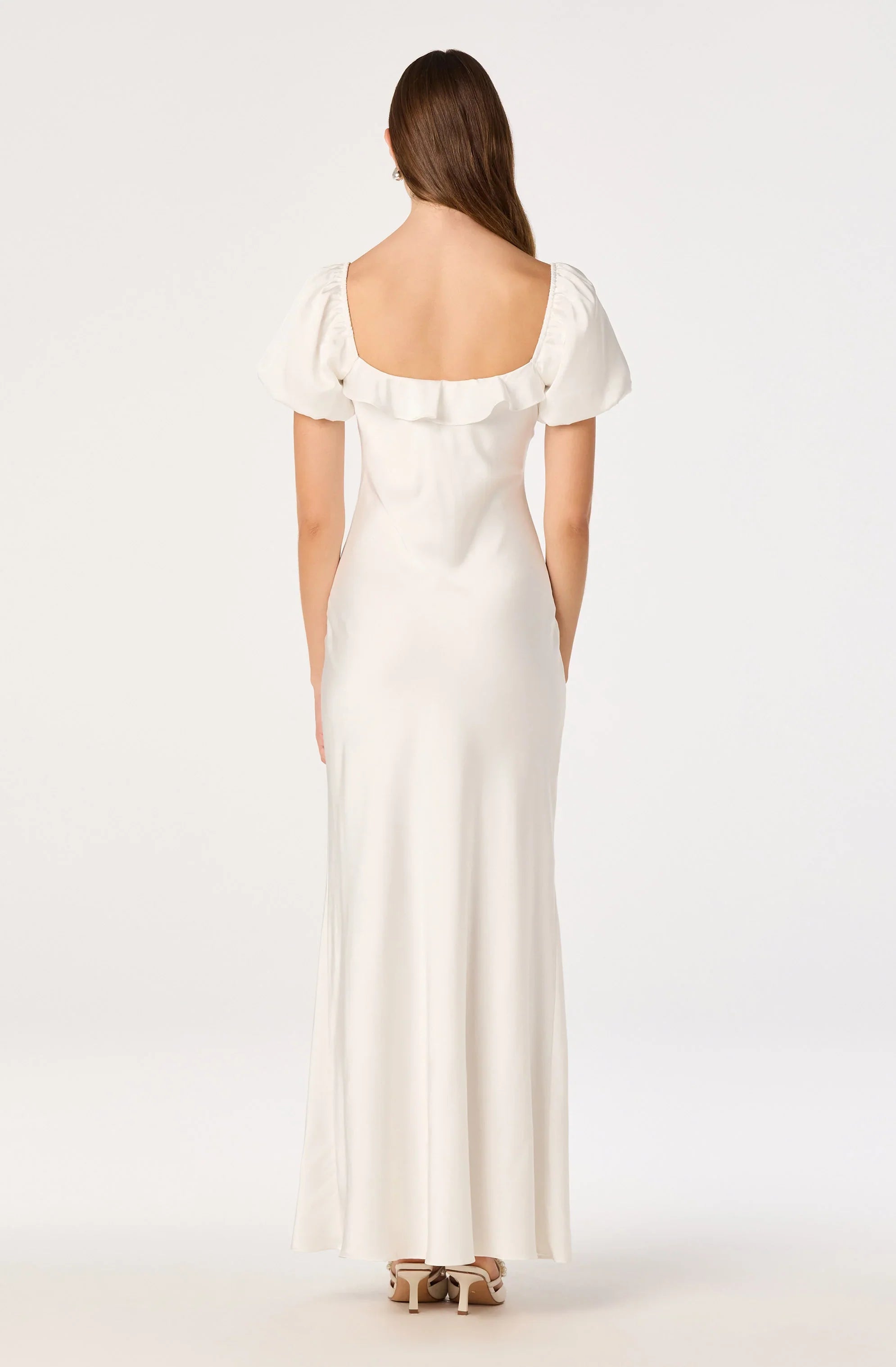 Inixyf Bethrose 3D Rose Satin Maxi Dress