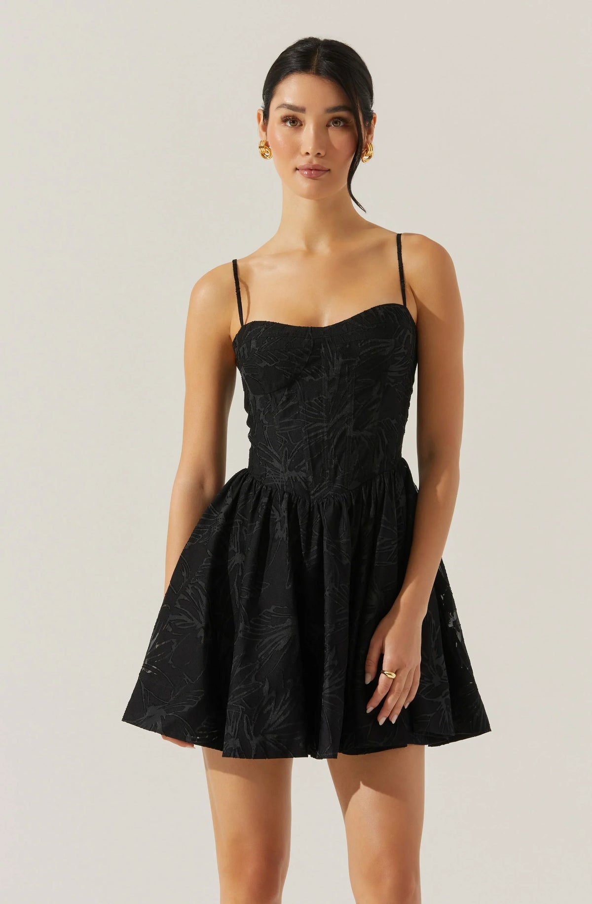 Lbruh Linelly Jacquard Bustier Skater Dress