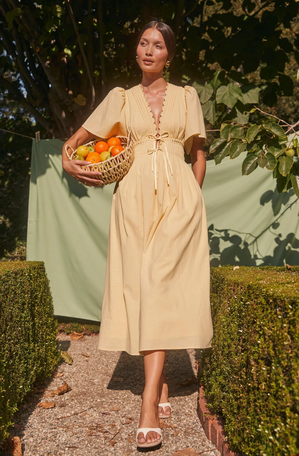 Lbruh Hadleigh Scallop Trim Midi Dress
