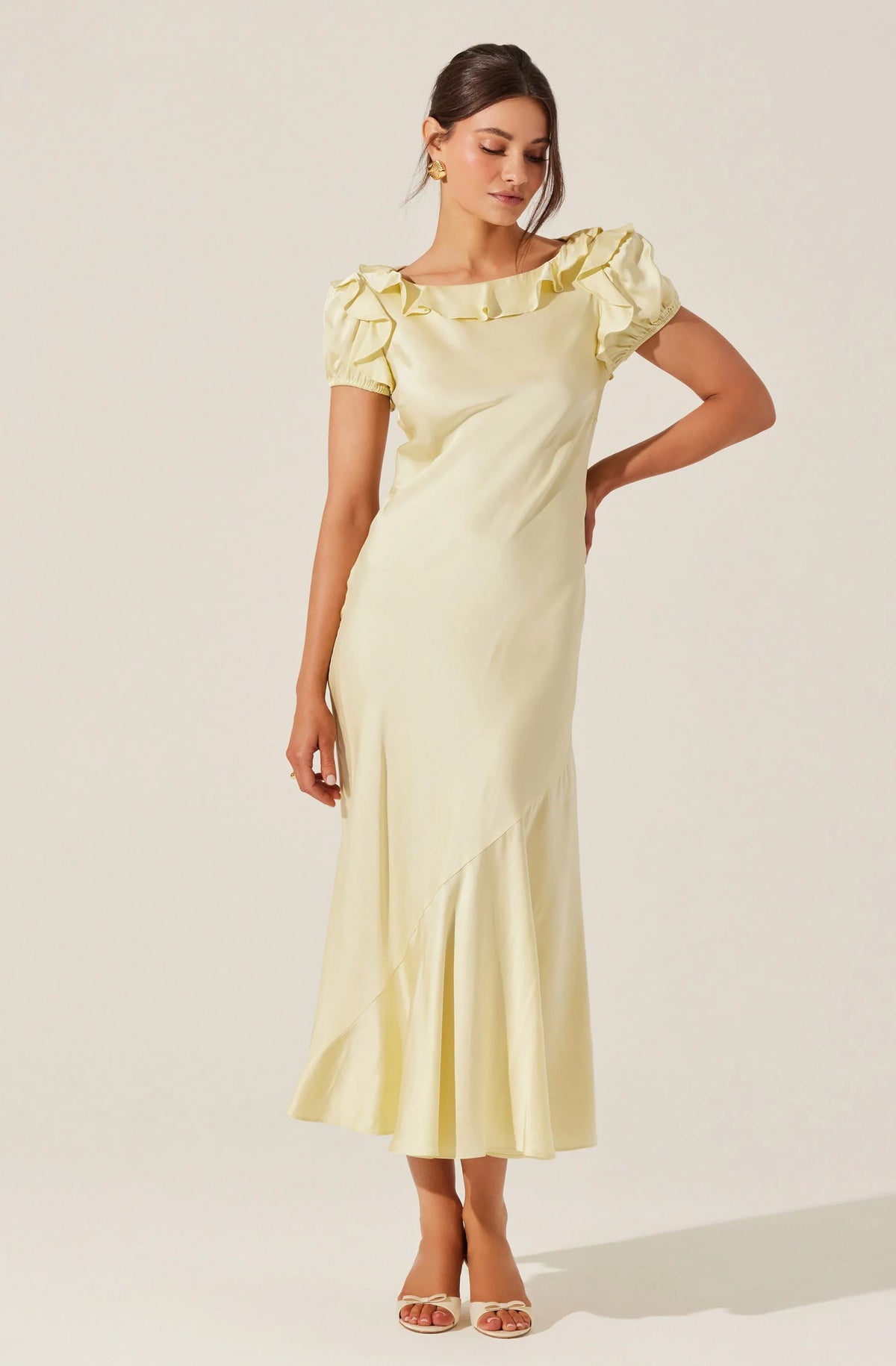 Lbruh Auden Satin Ruffle Midi dress
