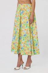 Inixyf Jolie Floral Gathered Midi Skirt
