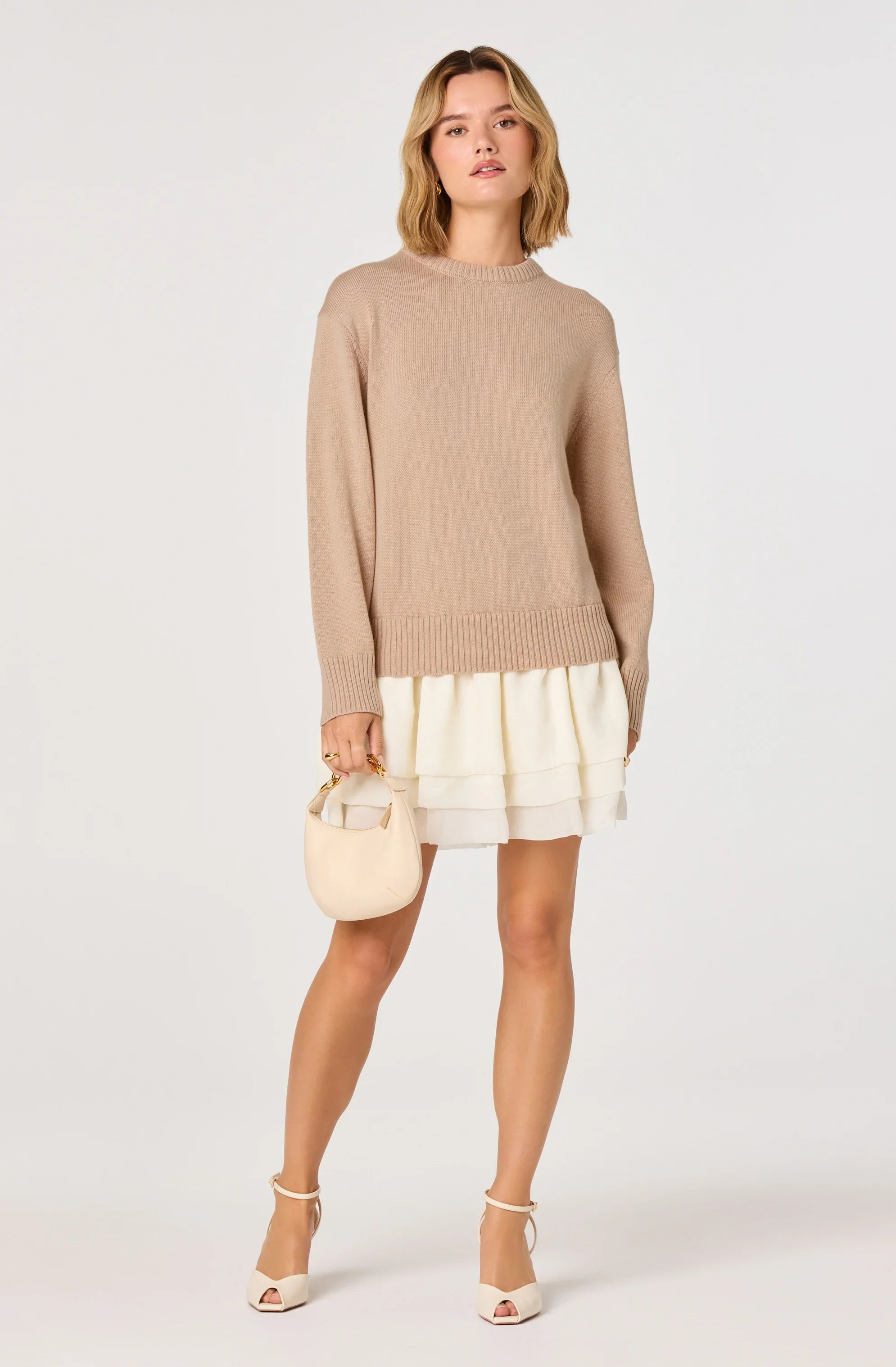 Inixyf Kalyn Sweater Mixed Media Mini Dress
