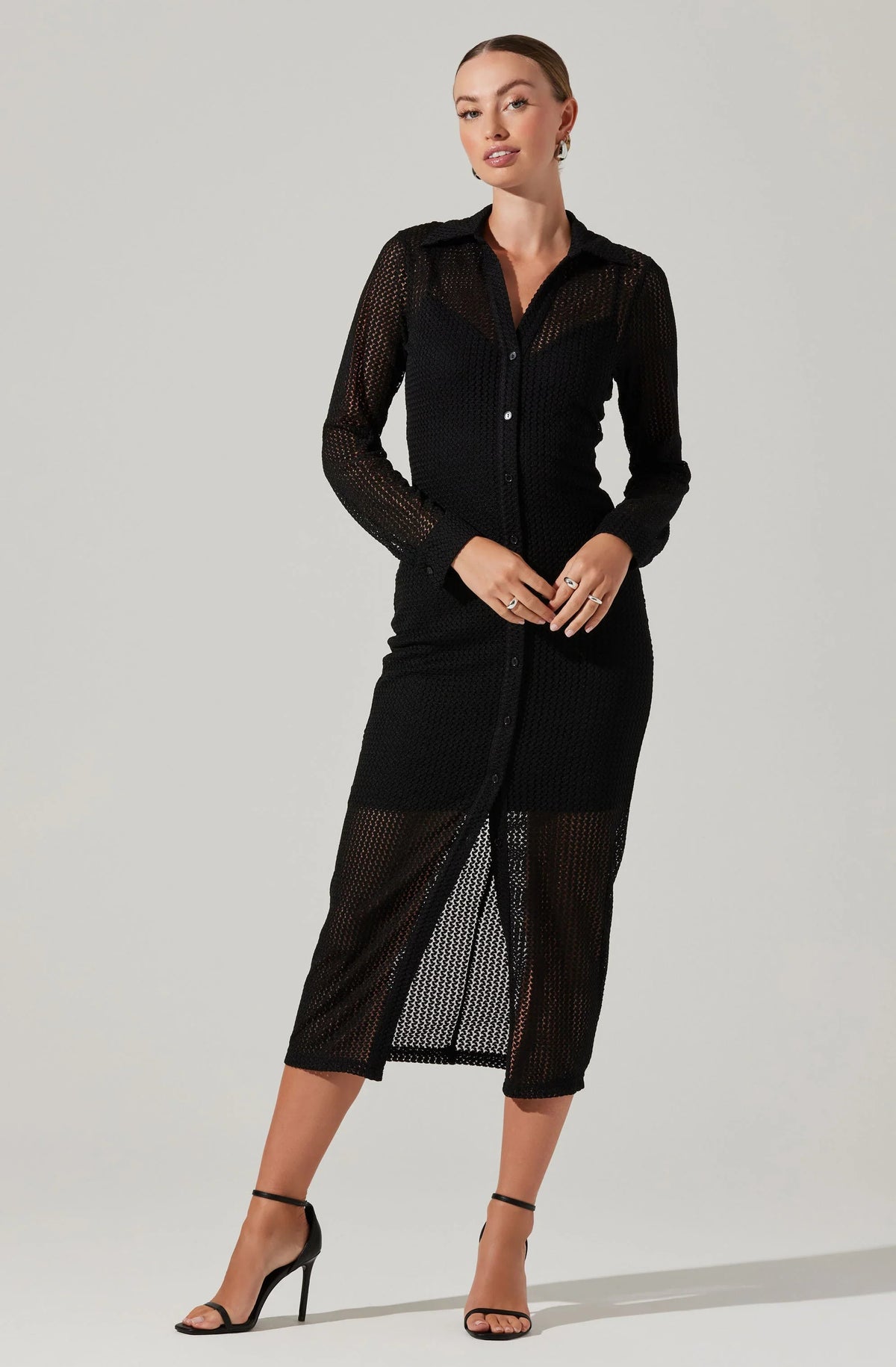 Lbruh Tawna Open Stitch Midi Dress