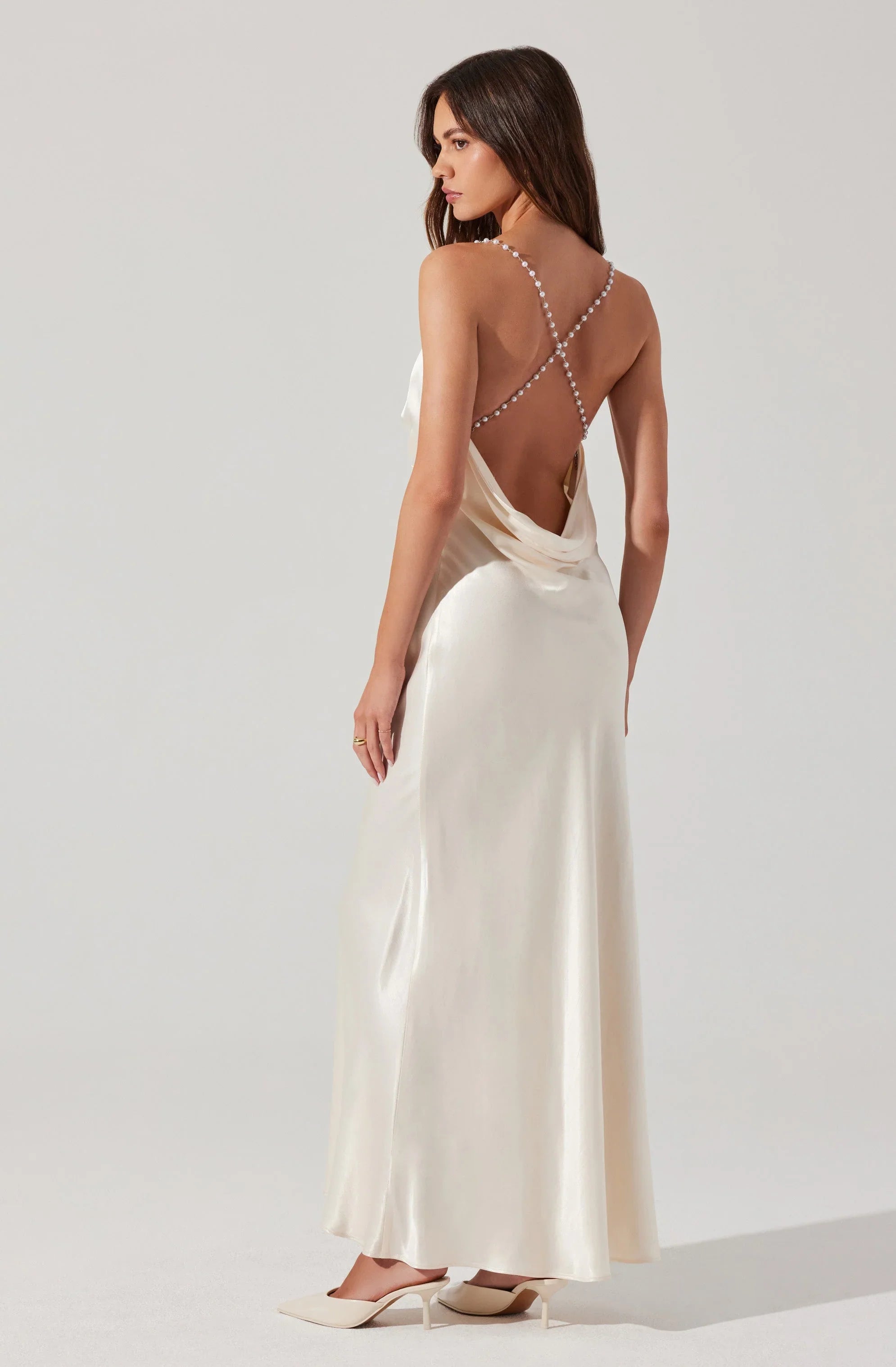Lbruh Maxime Pearl Straps Maxi Dress