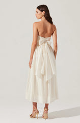 Lbruh Aneesha Strapless Pleated Midi Dress