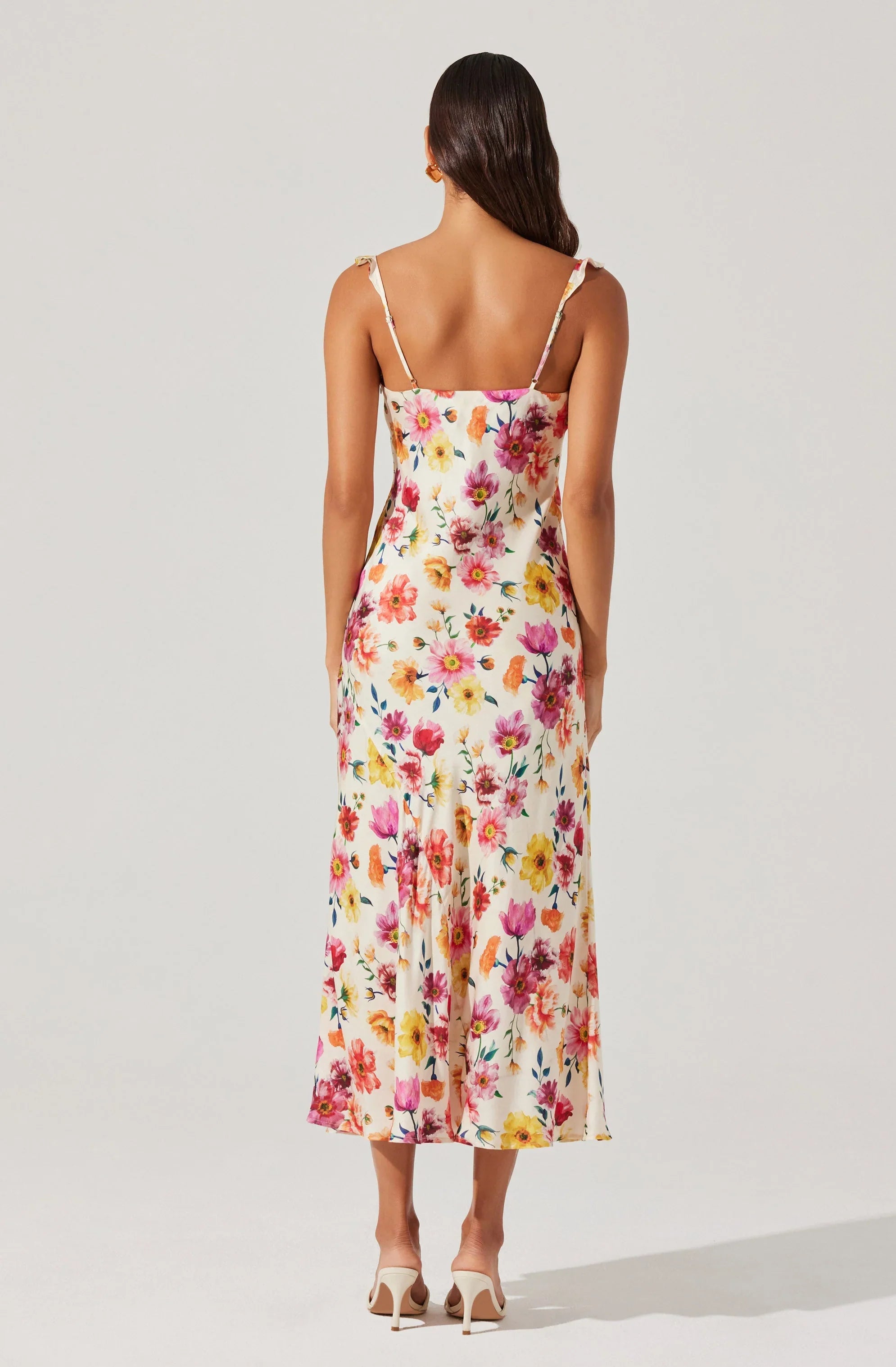 Lbruh Zoie Floral Satin Ruffle Dress
