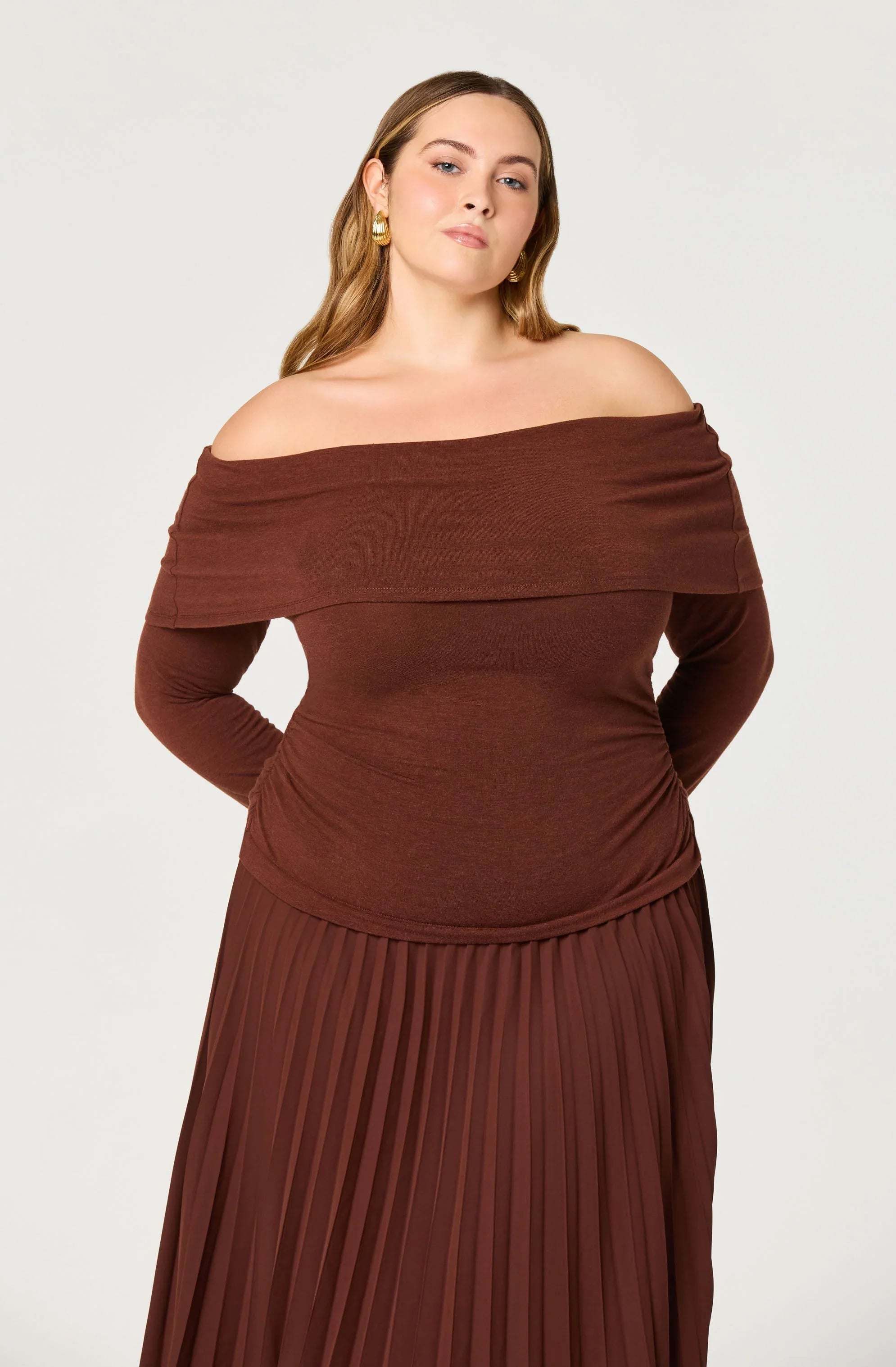 Lbruh Tanaia Pleated Mixed Media Maxi Dress