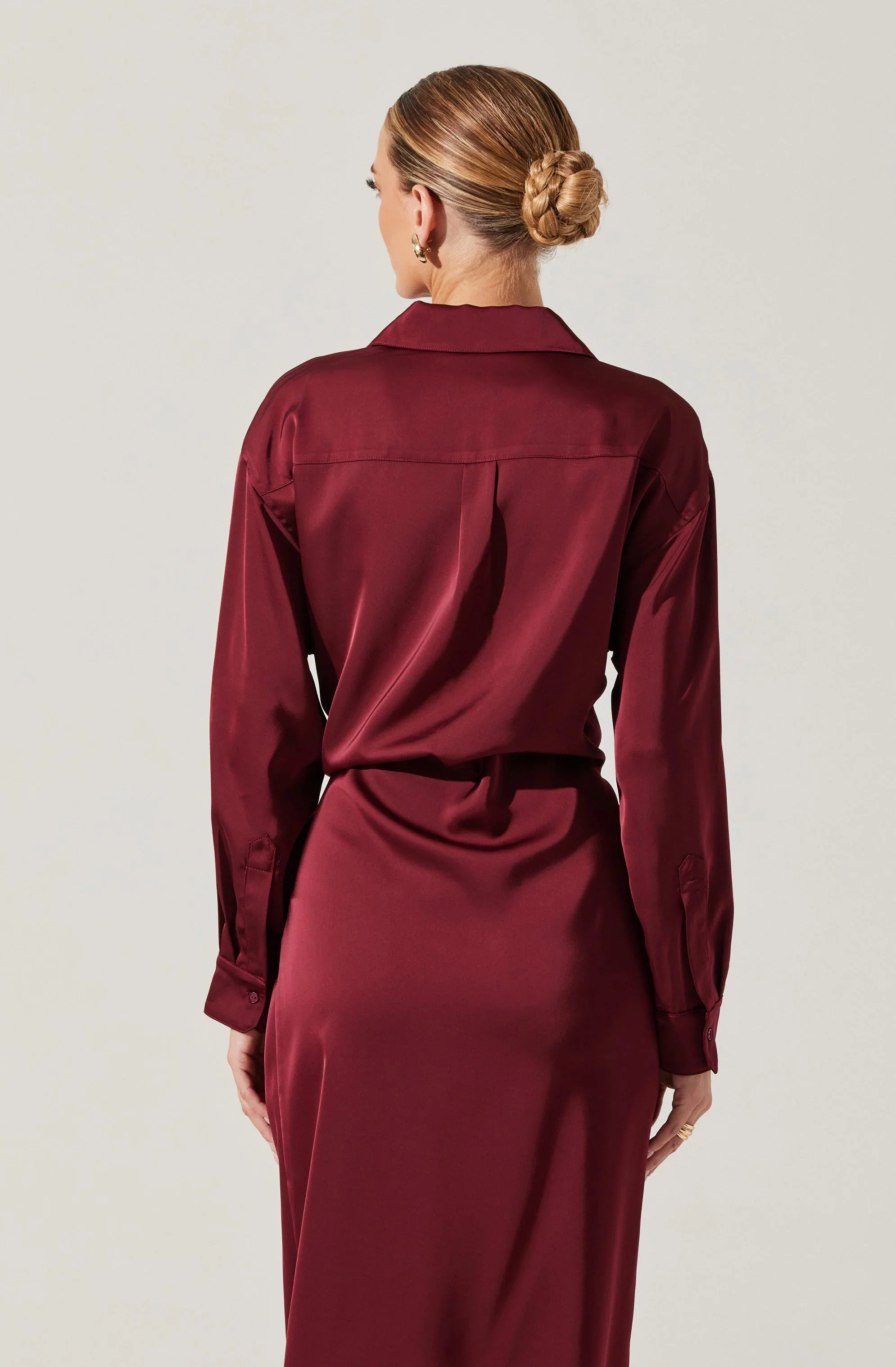 Lbruh Ira Satin Wrap Shirt Dress