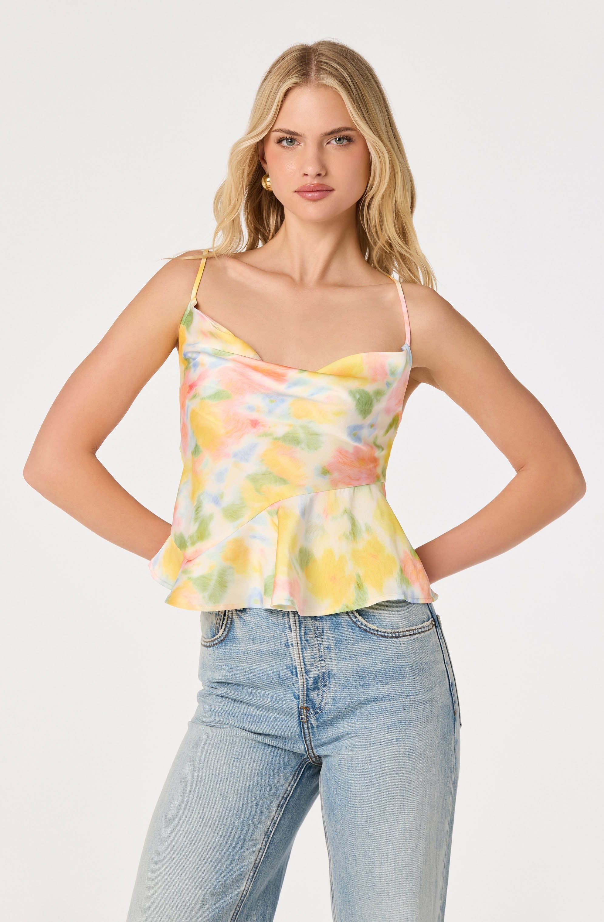 Inixyf Everli Cowl Neck Peplum Top