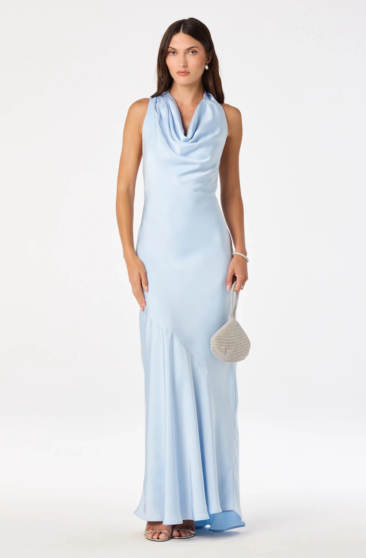 Lbruh Varya Satin Cowl Neck Maxi Dress