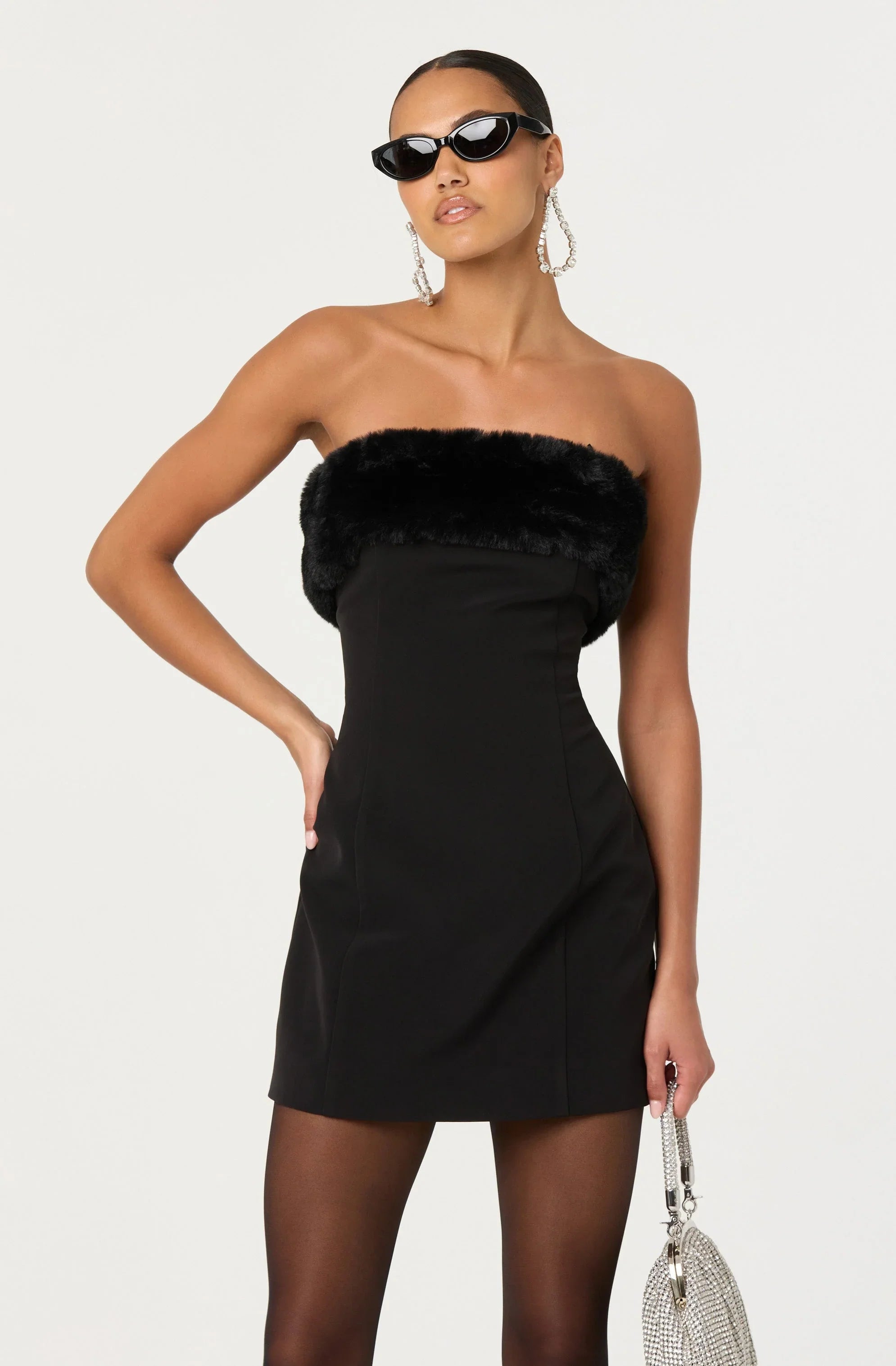 Lbruh Amya Strapless Faux Fur Dress