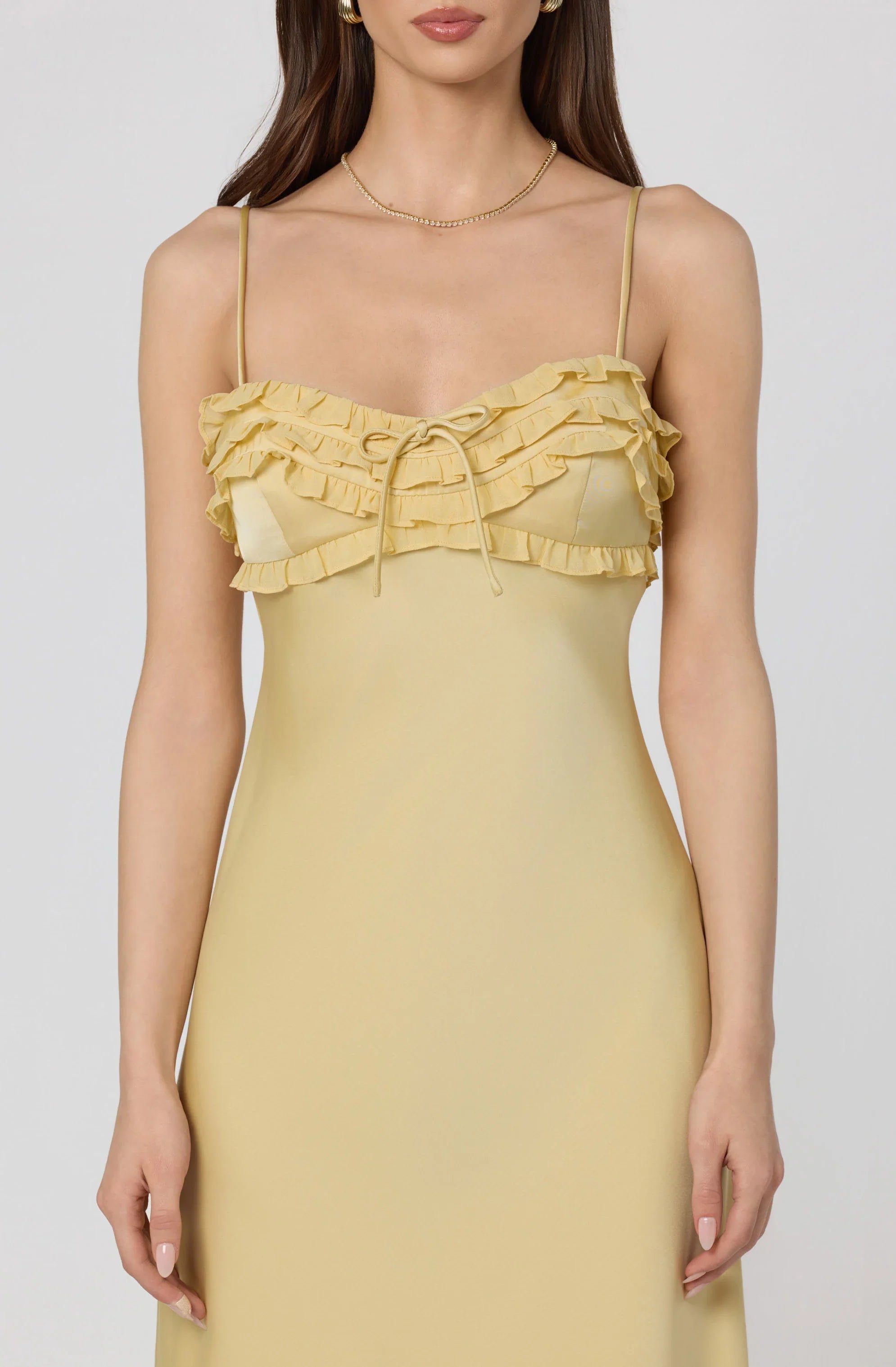 Inixyf Jade Ruffle Trim Maxi Dress