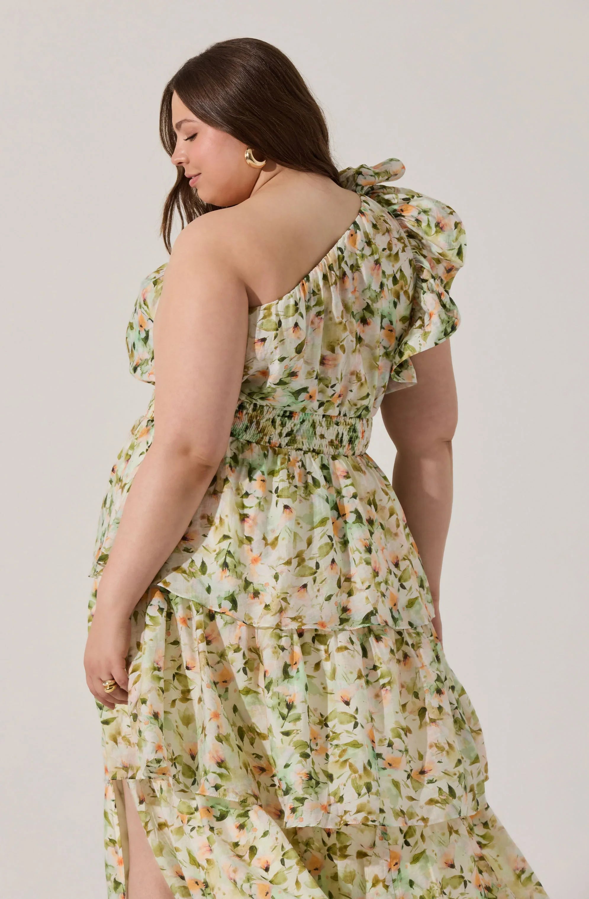 Lbruh Imelda One Shoulder Floral Maxi Dress