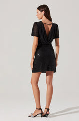 Lbruh Sequin Flutter Sleeve Mini Dress