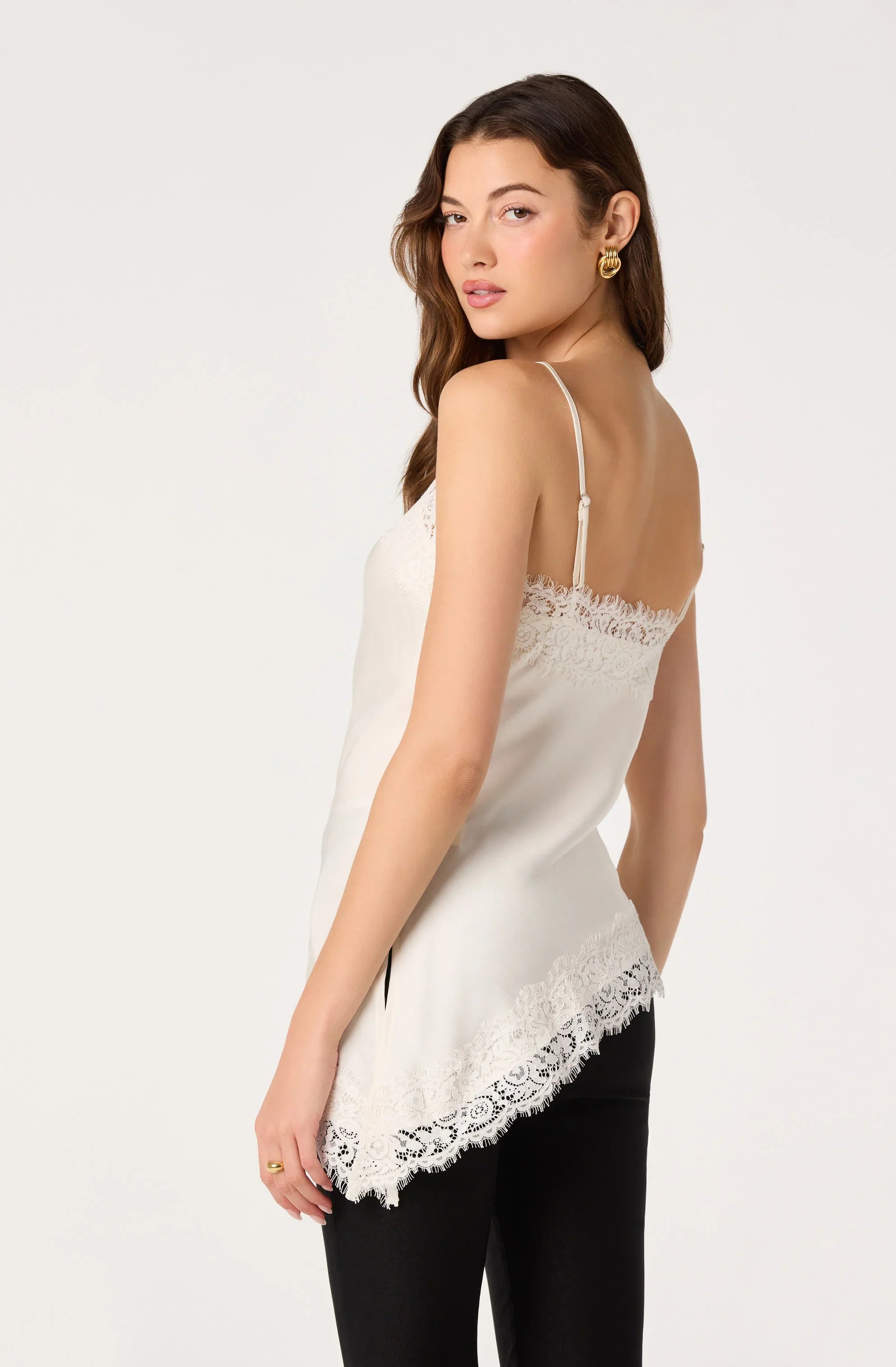 Inixyf Analise Lace Trim Asymmetric Tank