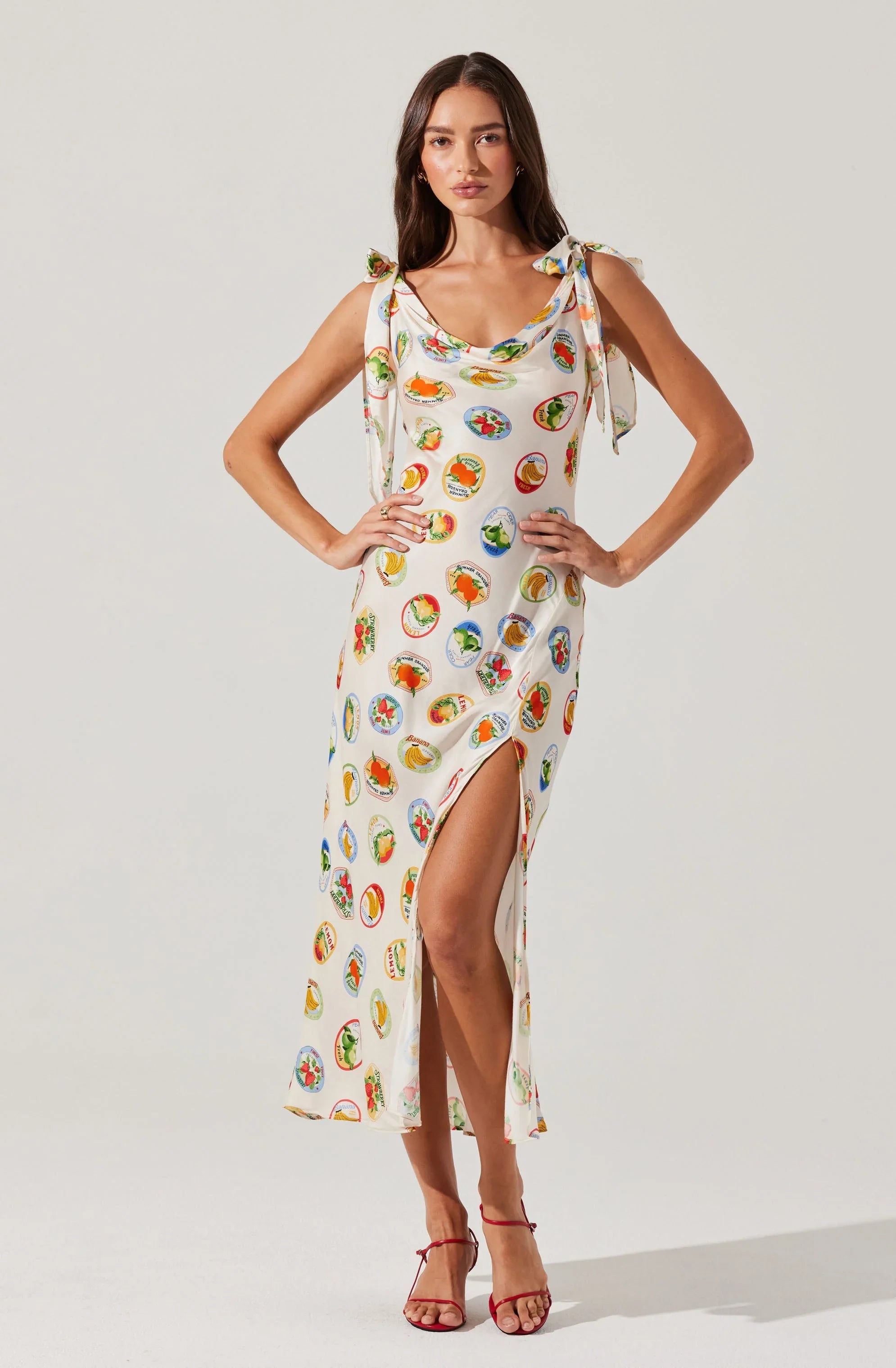 Lbruh Allexina Satin Cowl Neck Midi Dress