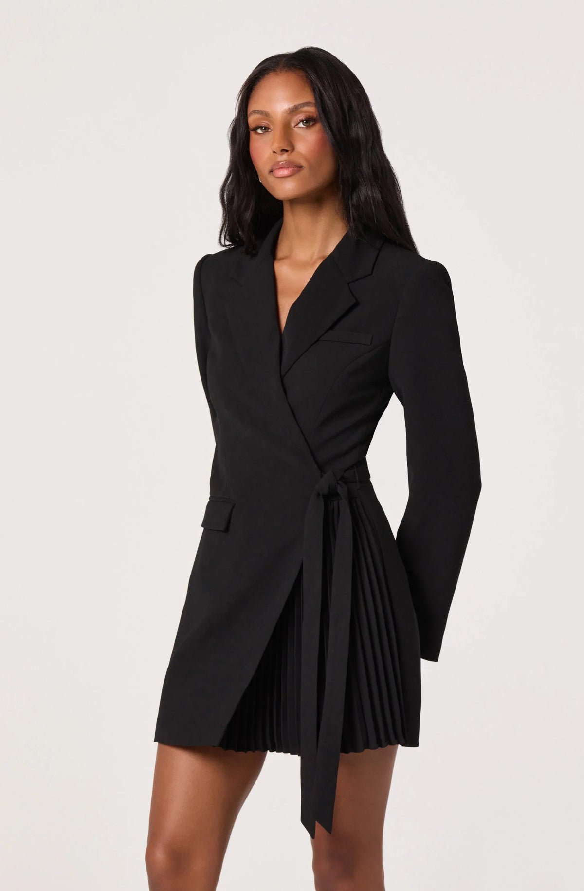 Lbruh Kesari Pleated Blazer Wrap Dress