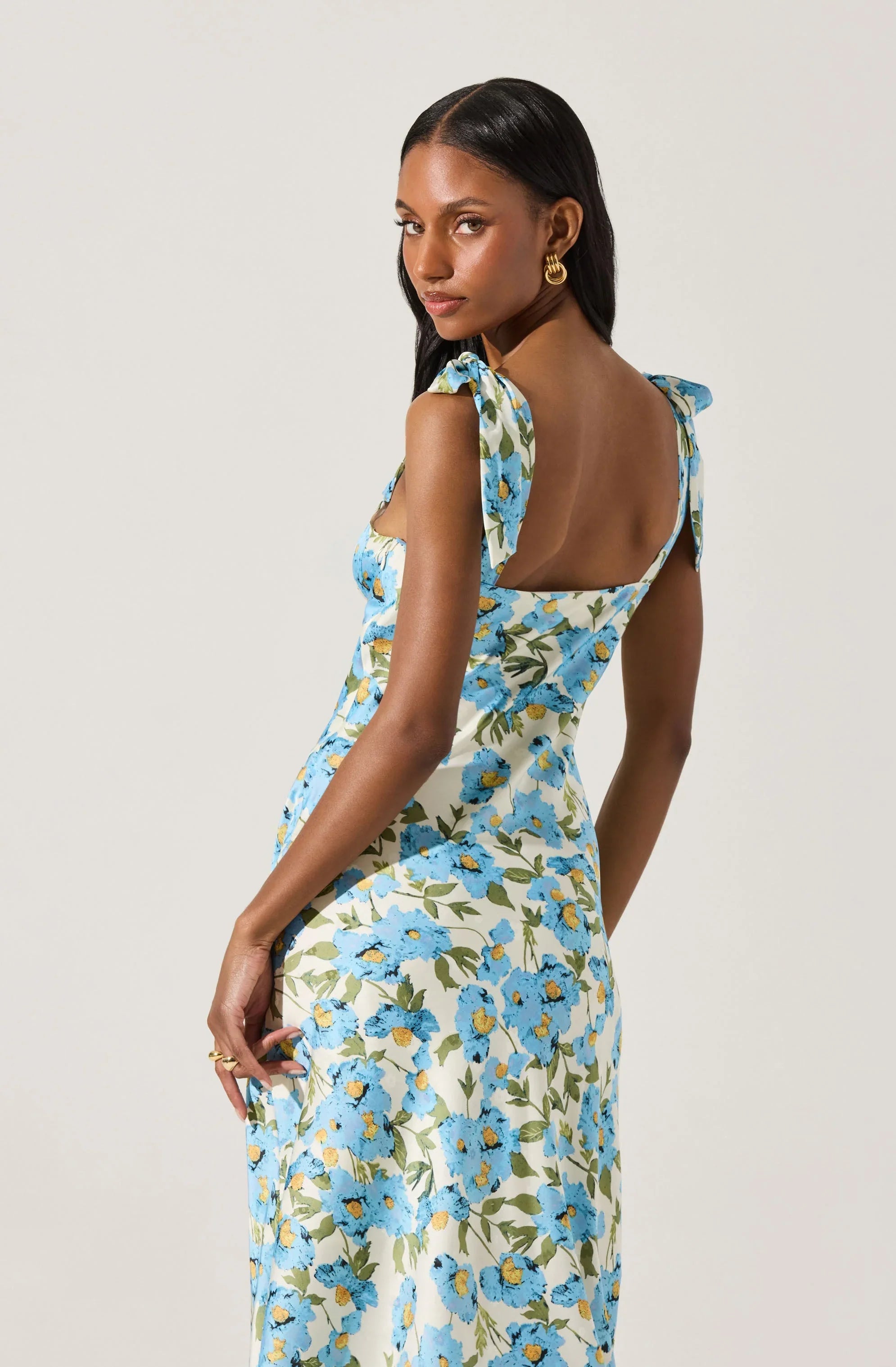 Lbruh Sweetheart Bow Strap Midi Dress
