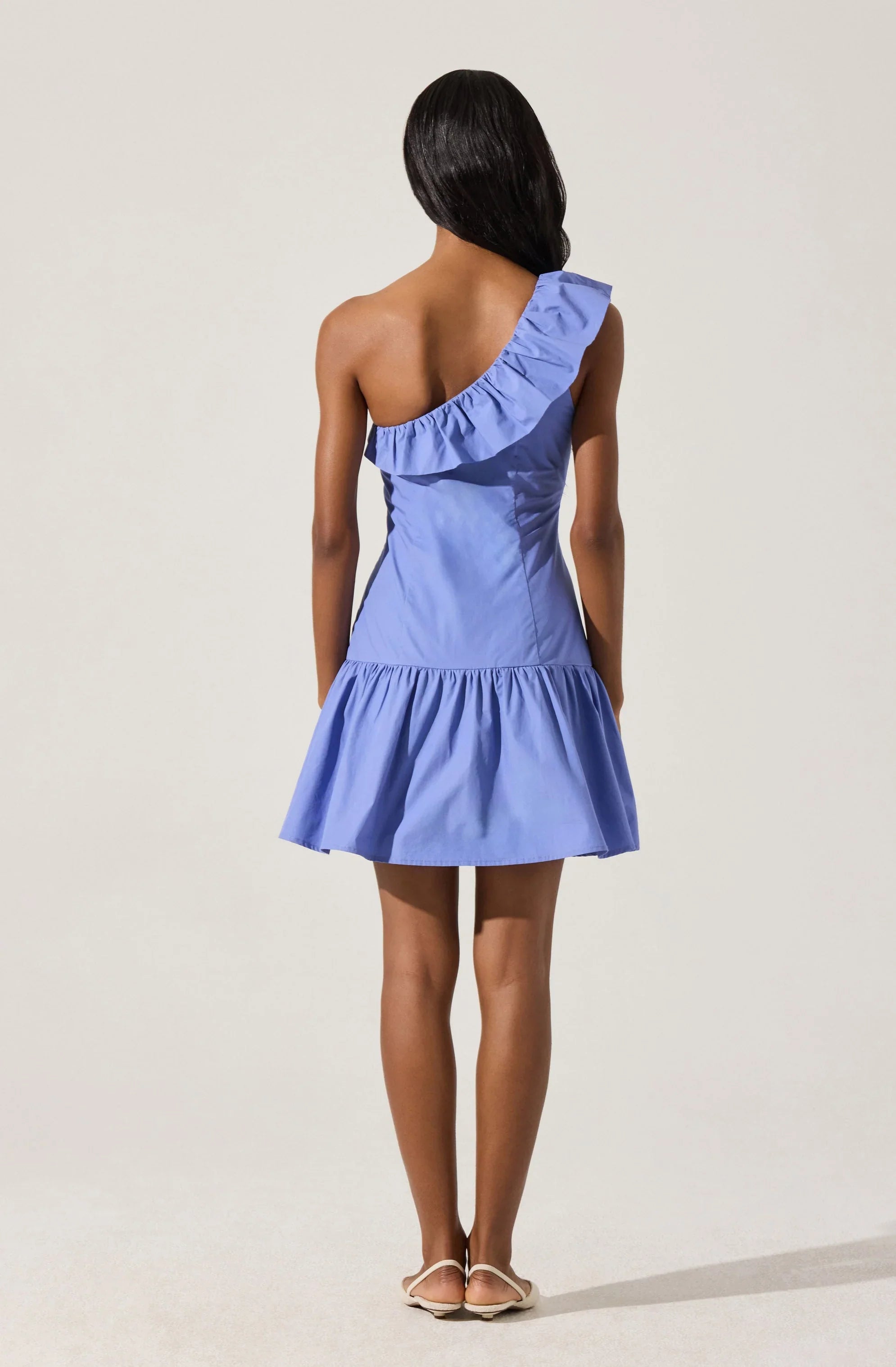 Lbruh One Shoulder Ruffle Mini Dress