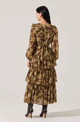 Lbruh Franchesca Tiered Ruffle Floral Maxi Dress