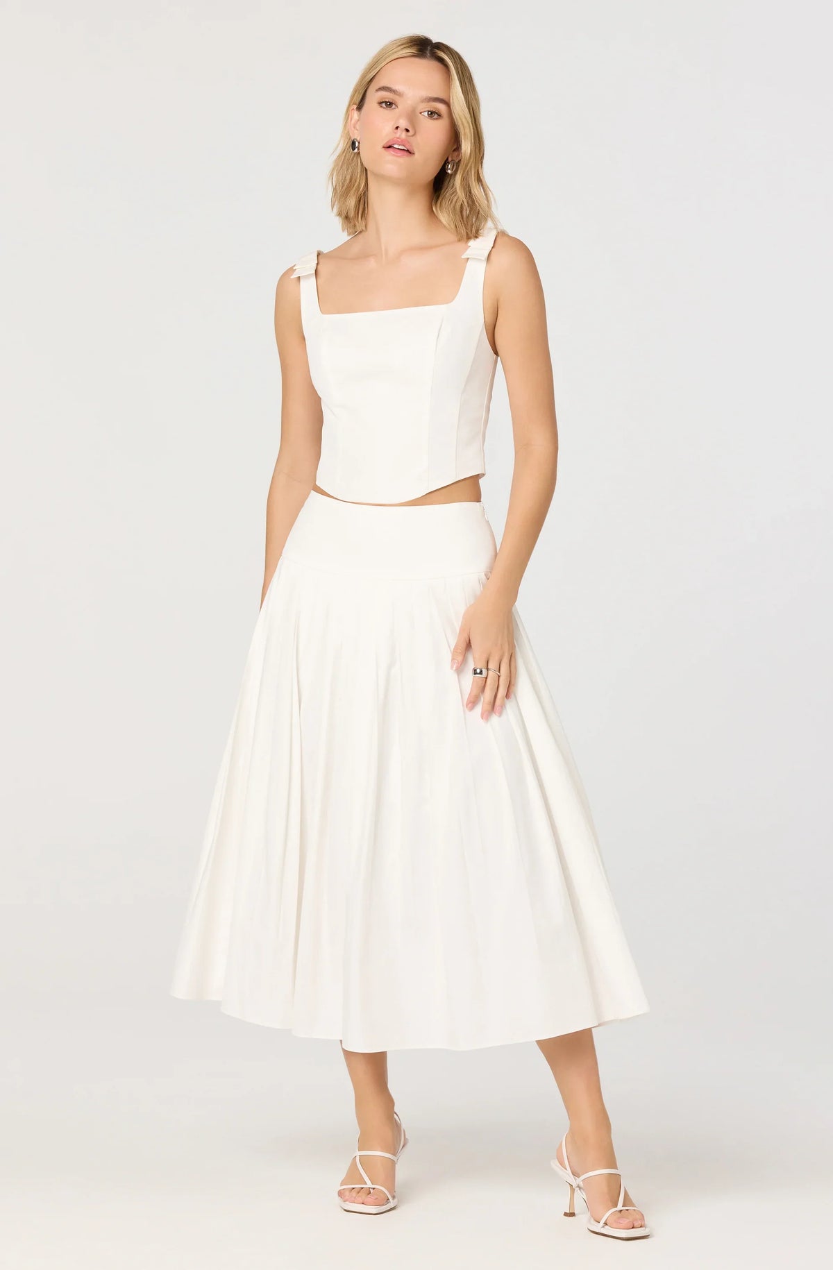 Inixyf Alexcia Bow-Strap Cropped Corset Top