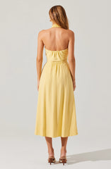 Lbruh Katherine Linen-Blend Halter Midi Dress