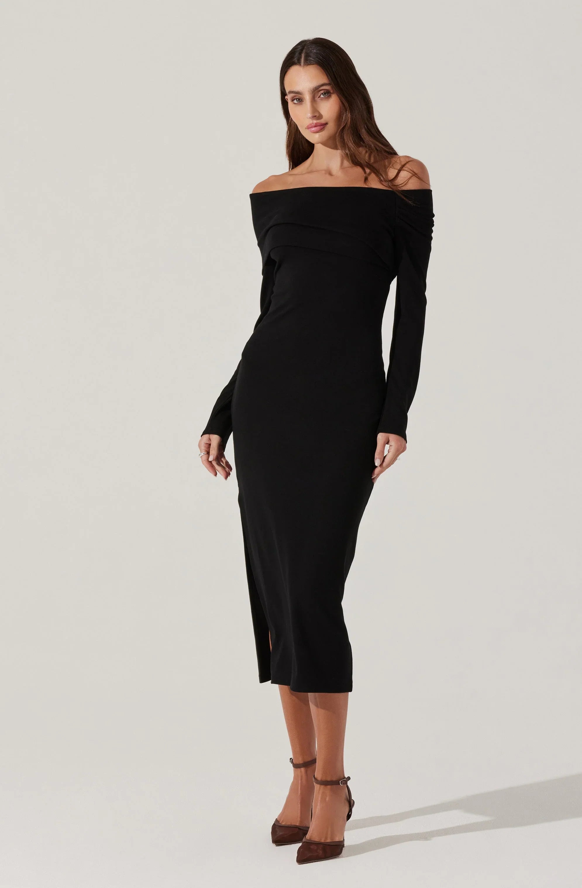Lbruh Jada Off Shoulder Midi Dress