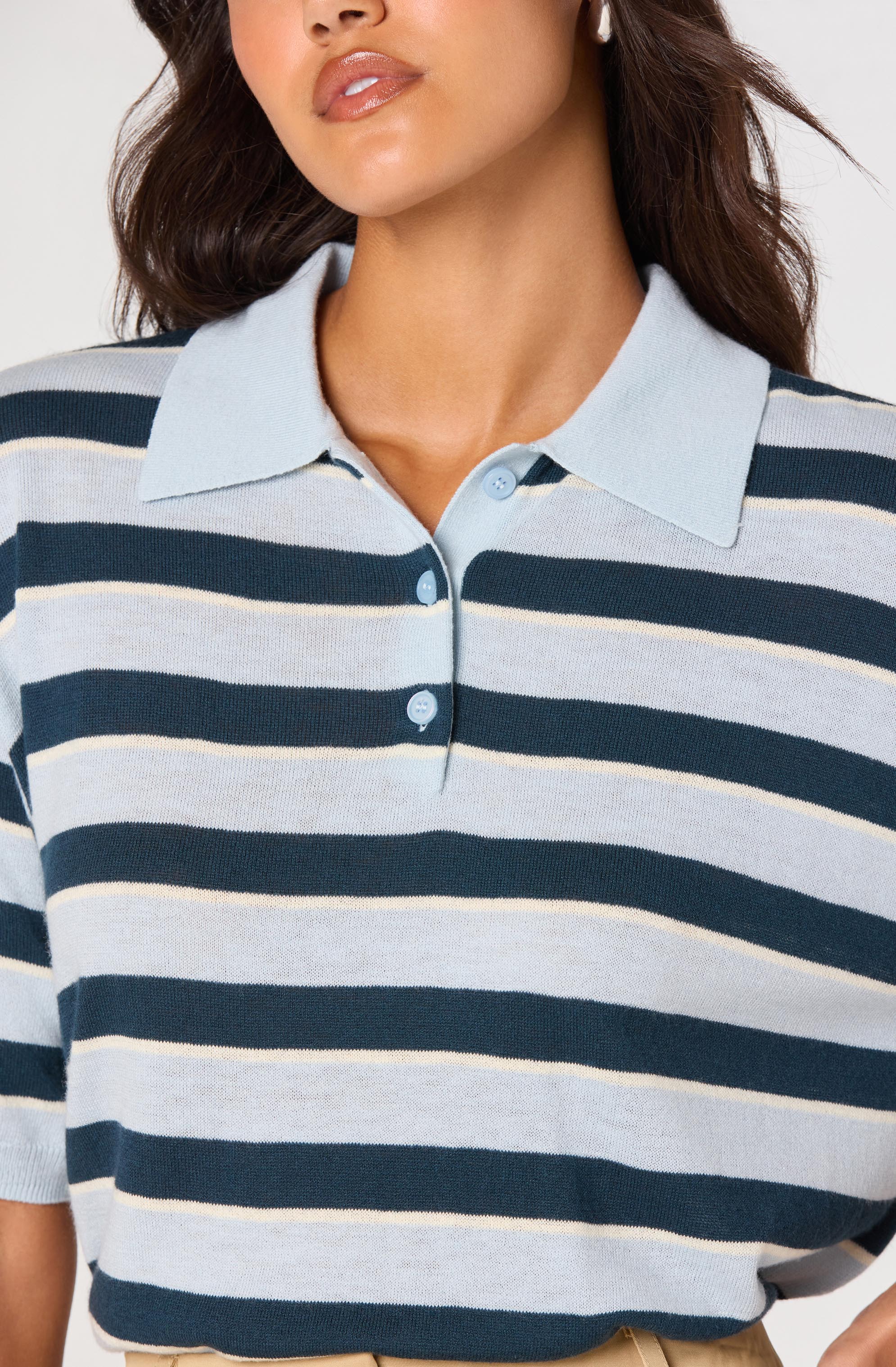 Inixyf Scottie Striped Knit Polo Sweater