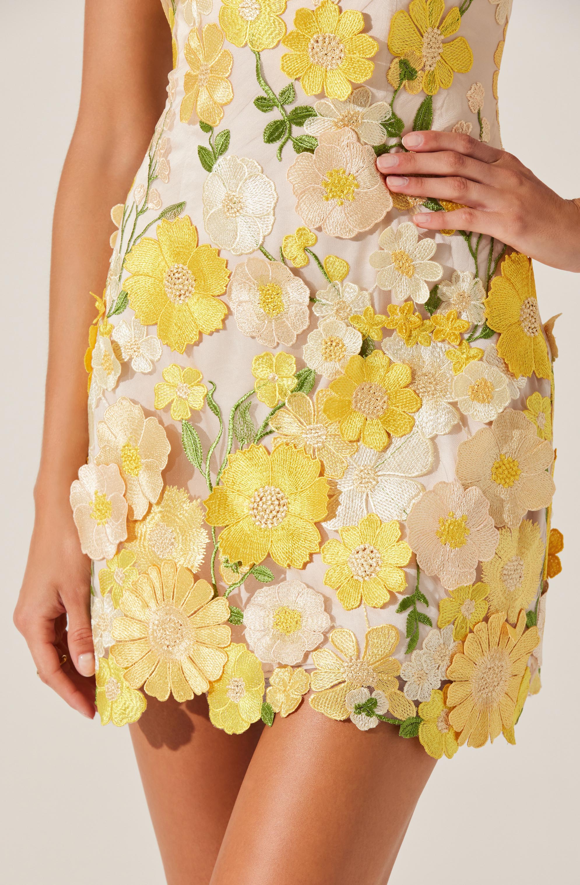 Lbruh Aisha Floral Appliqué Mini Dress