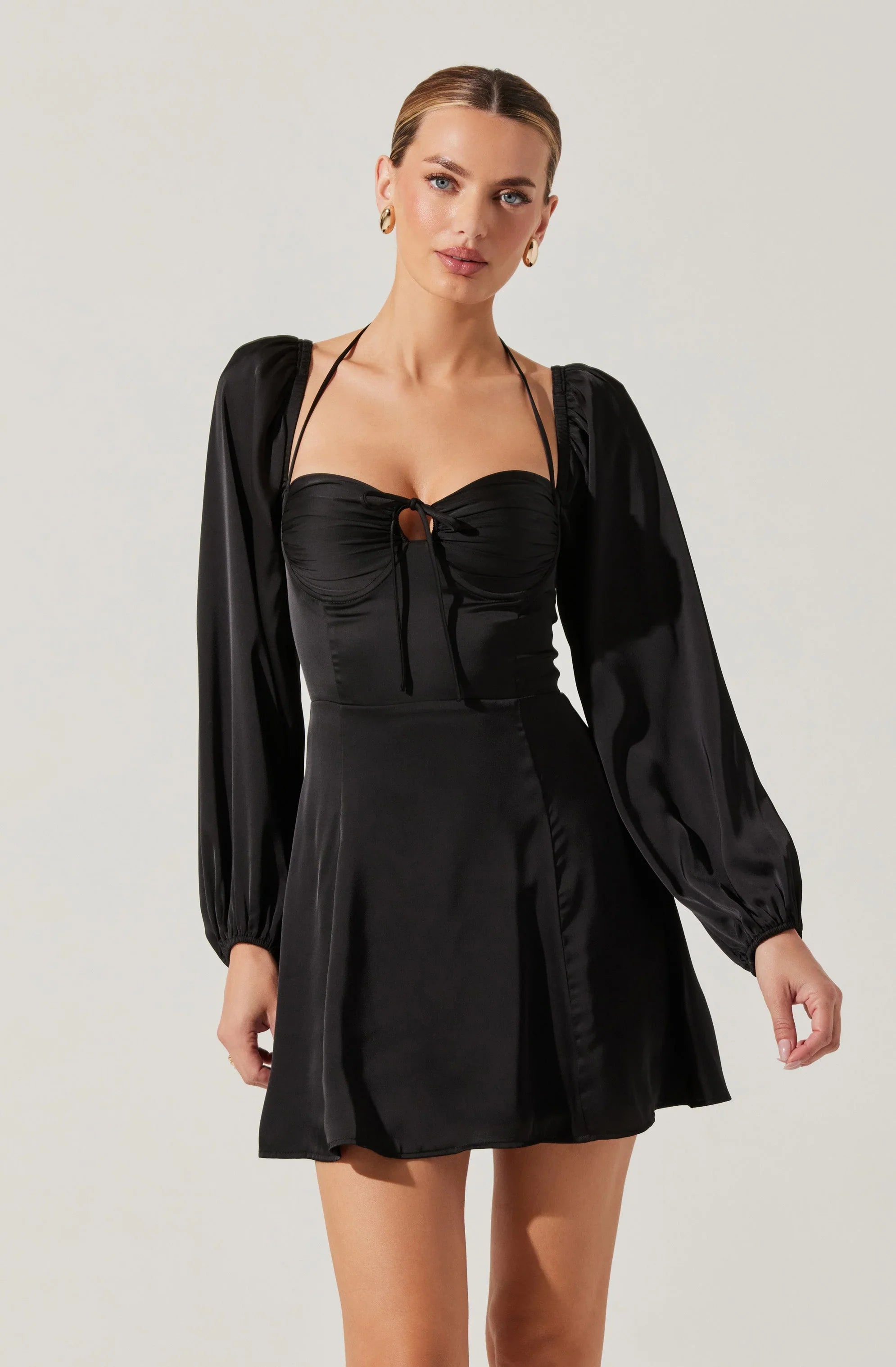 Lbruh Vivian Satin Halter Mini Dress