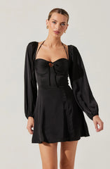 Lbruh Vivian Satin Halter Mini Dress