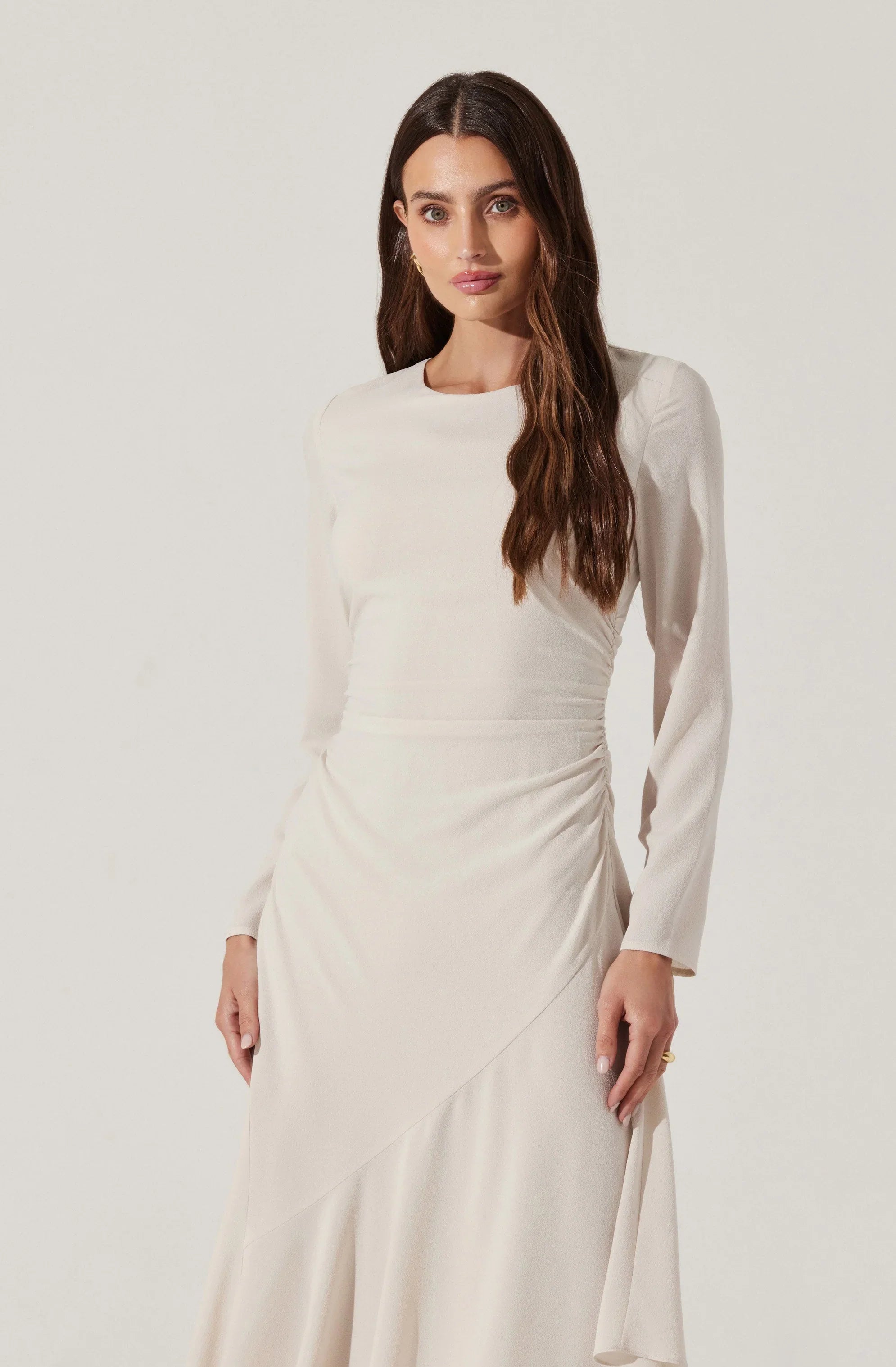 Lbruh Long Sleeve Asymmetrical Hem Dress