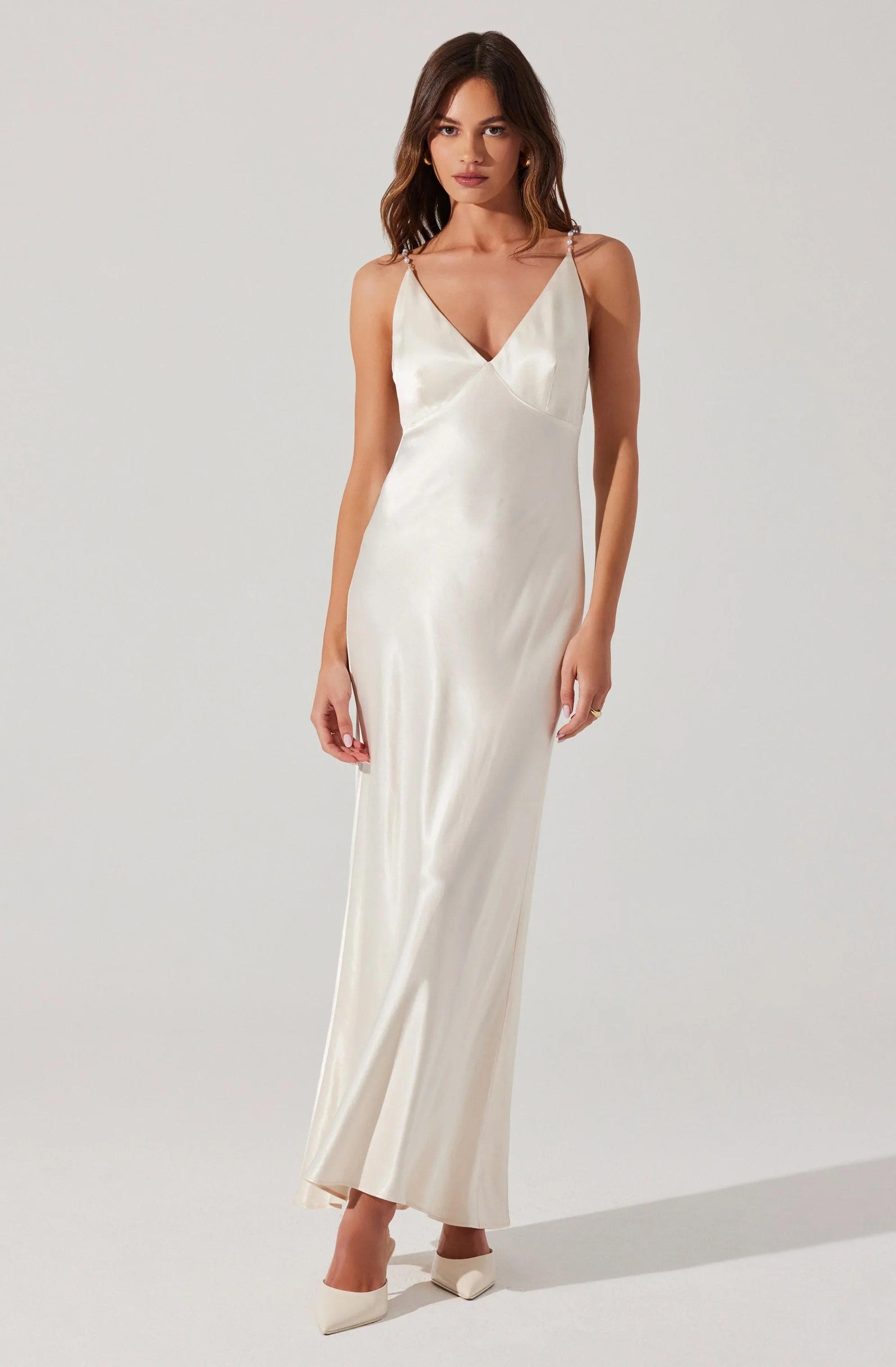 Lbruh Maxime Pearl Straps Maxi Dress