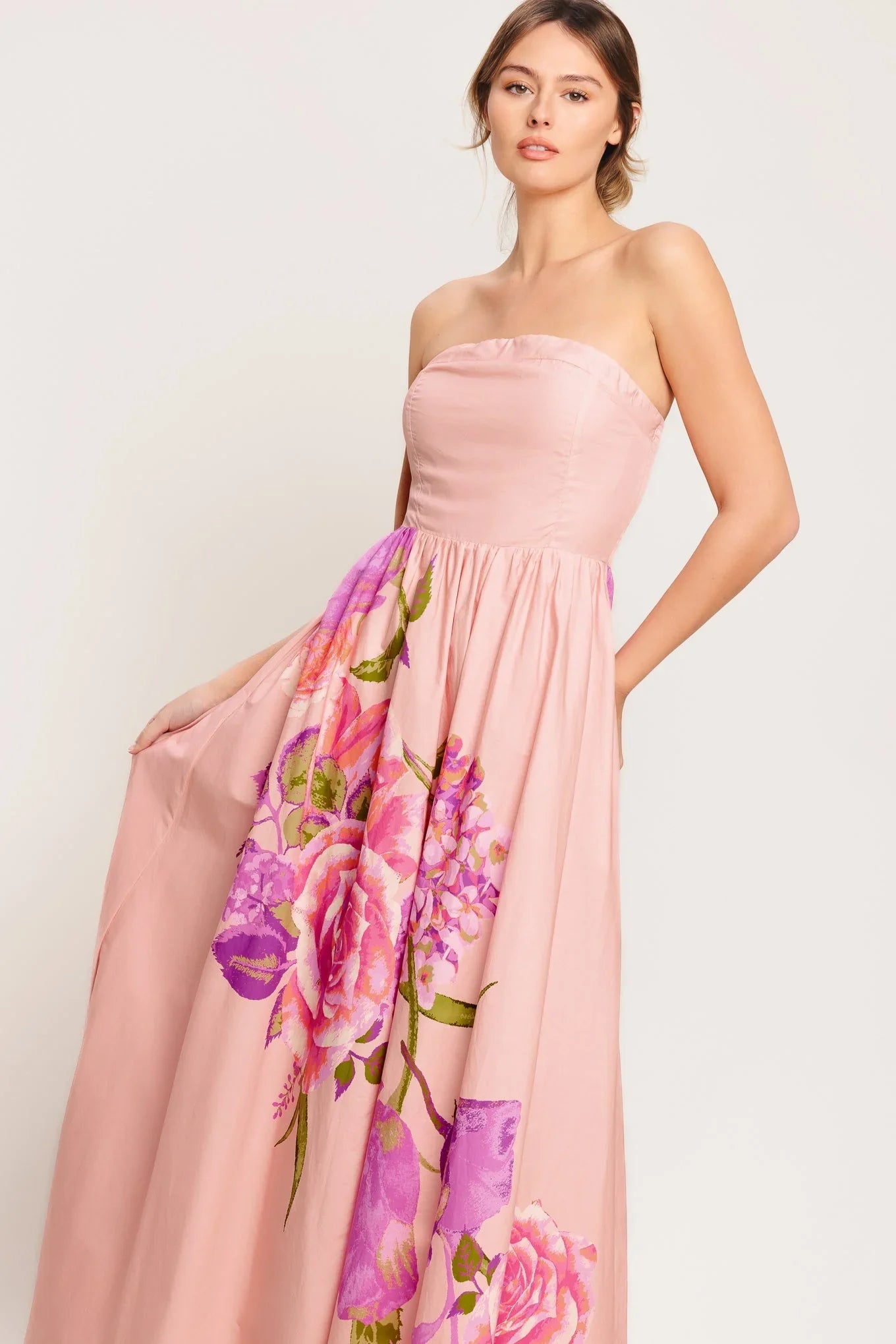 ROSE SERENADE LIGHT PINK MAXI DRESS