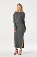 Lbruh One Shoulder Midi Sweater Dress