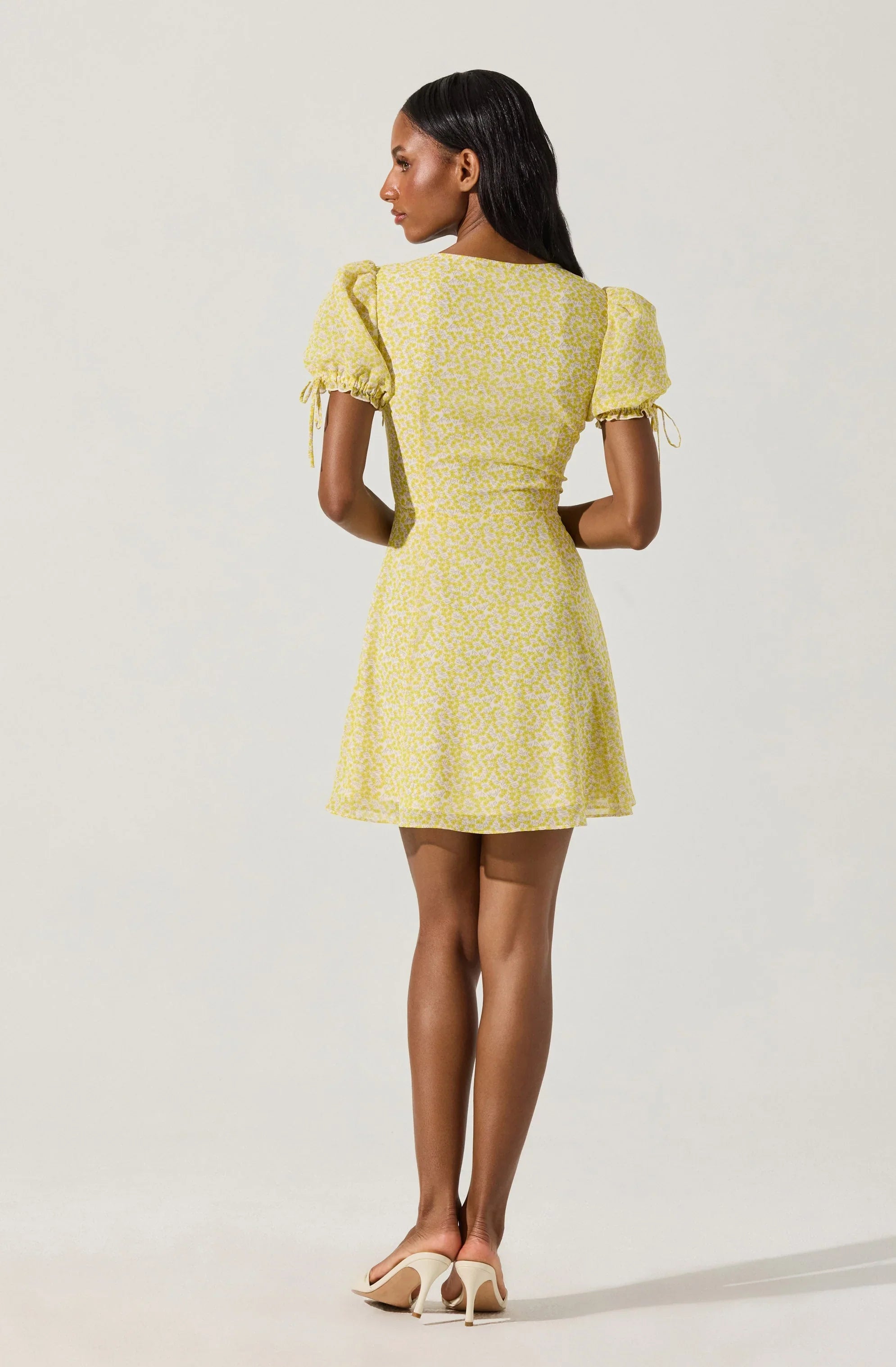 Lbruh Floral Puff Sleeve Mini Dress