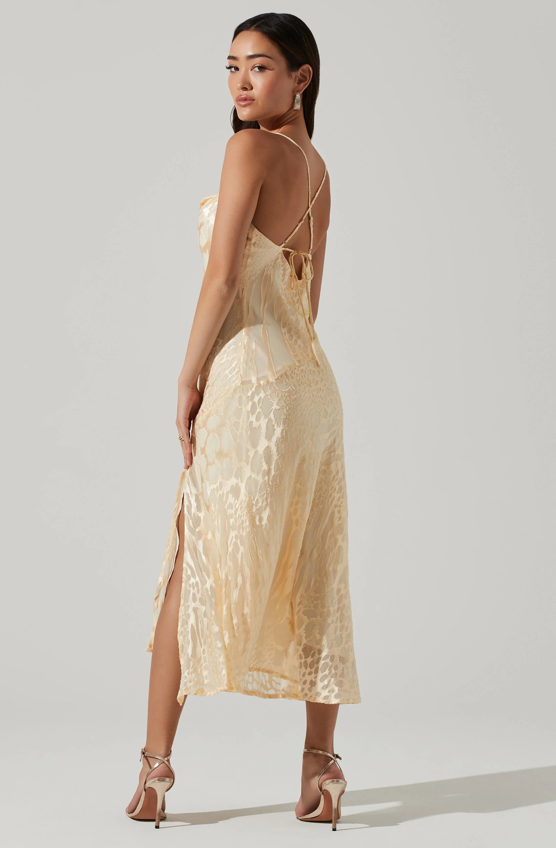 Lbruh Gaia Burnout Floral Midi Dress