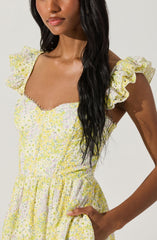 Lbruh Wedelia Eyelet Bustier Floral Midi Dress
