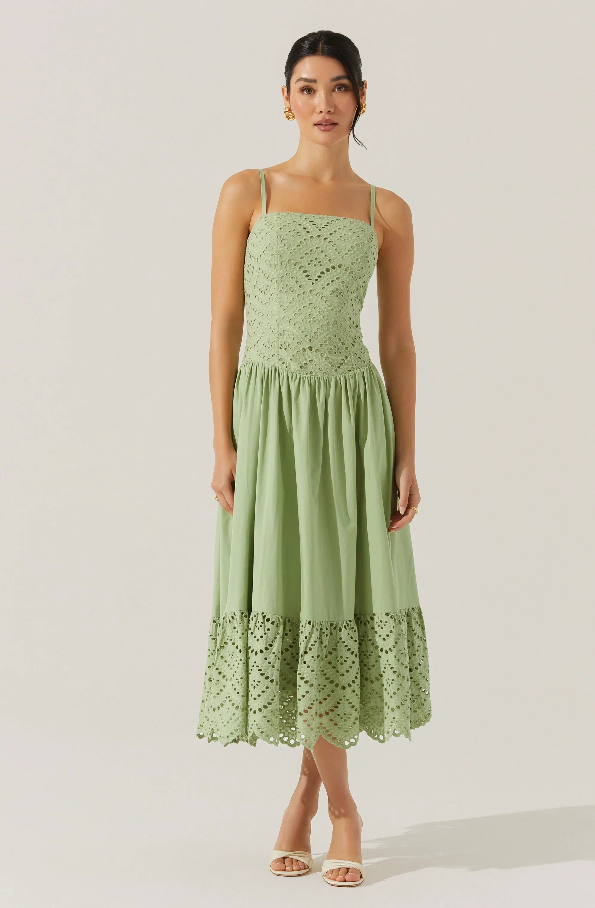 Lbruh Nathalia Eyelet Midi Dress