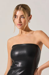 Lbruh Keyana Strapless Faux Leather Dress