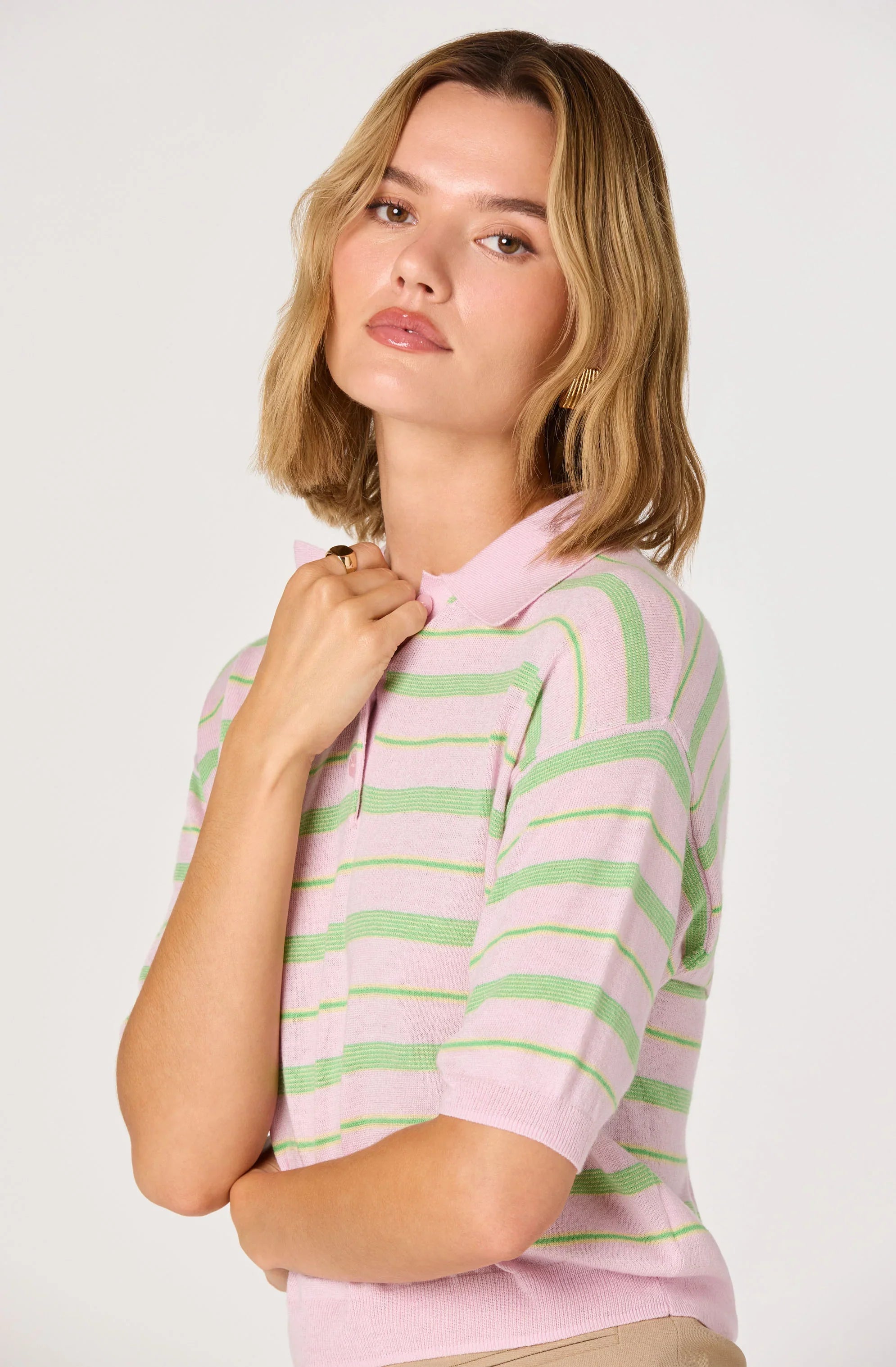 Inixyf Scottie Striped Knit Polo Sweater