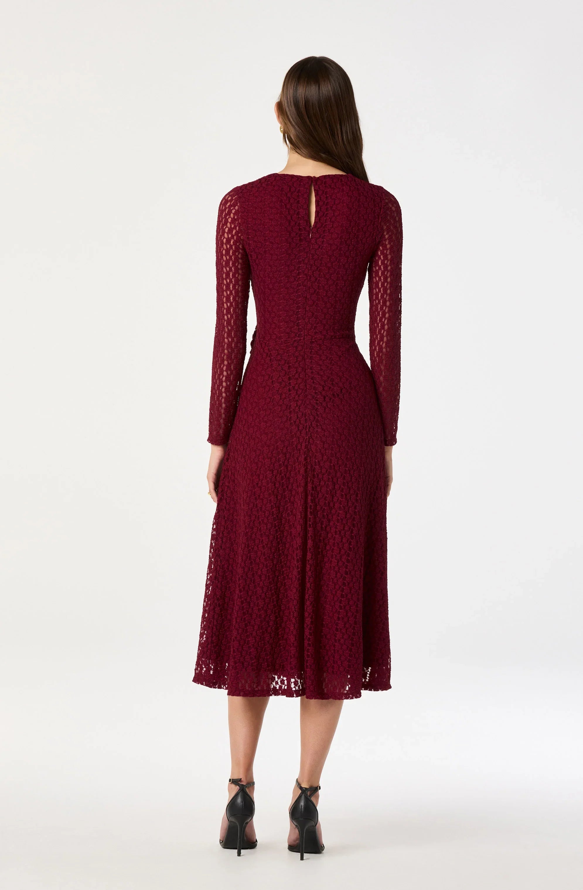 Lbruh Belted Lace Midi Dress