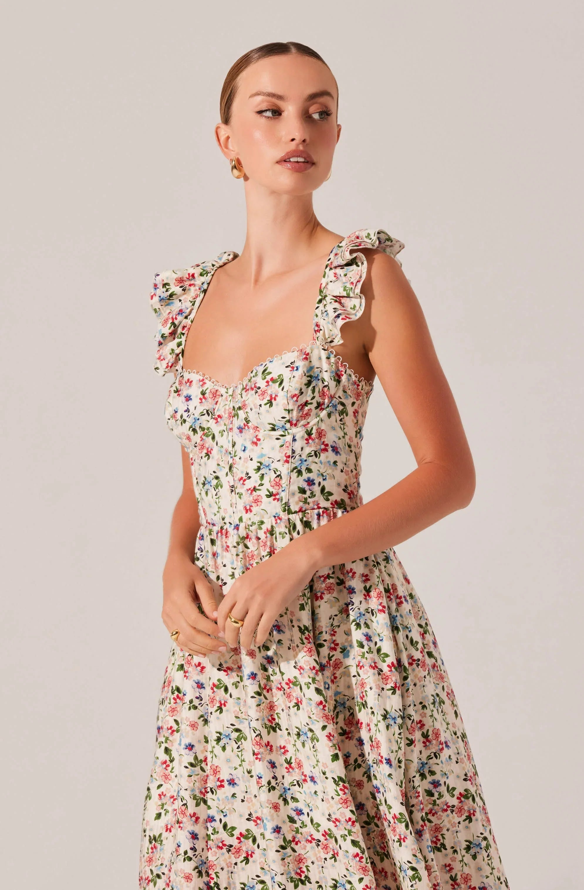 Inixyf Wedelia Floral Midi Dress