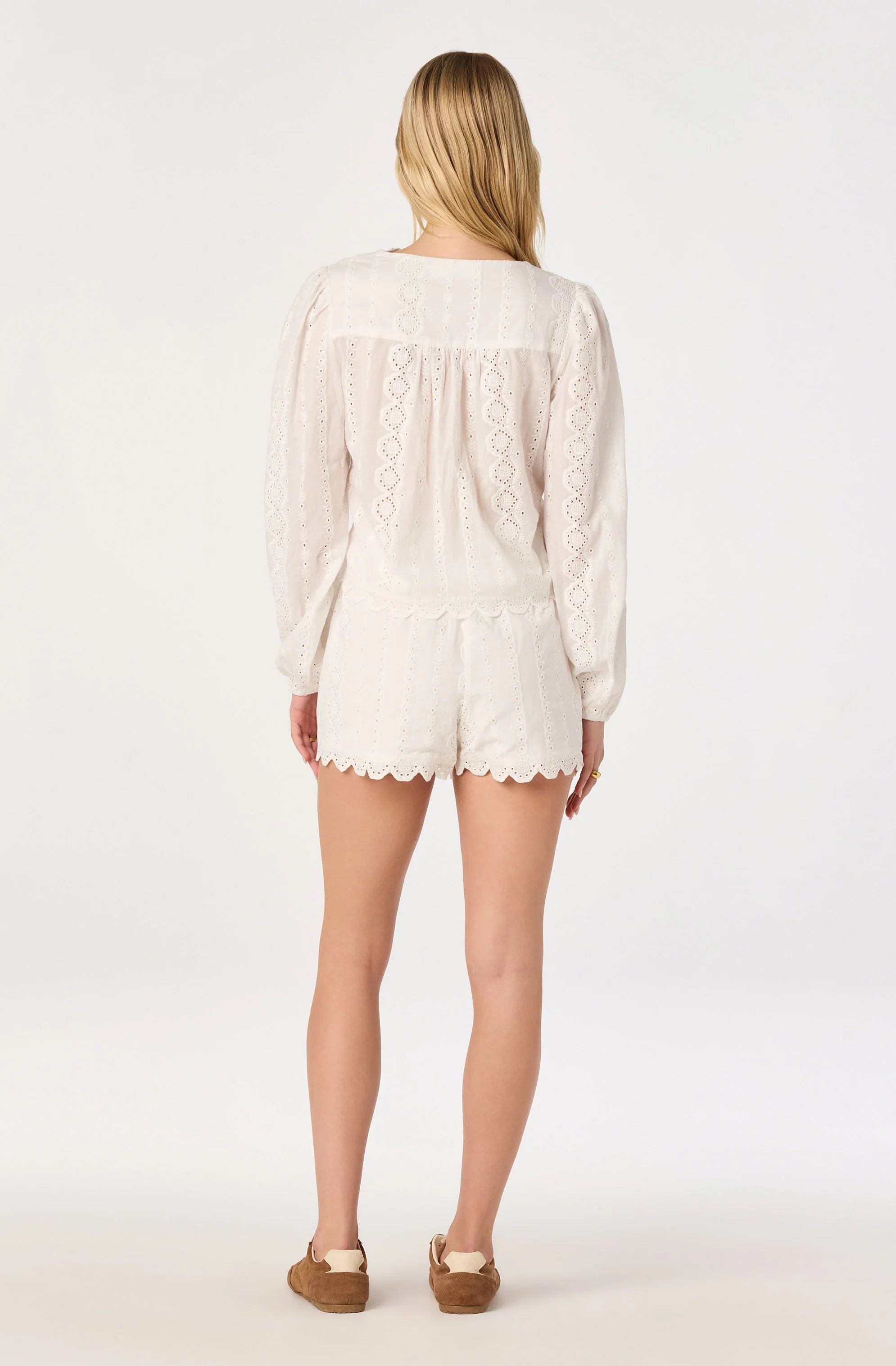 Inixyf Leah Eyelet Embroidered Shorts