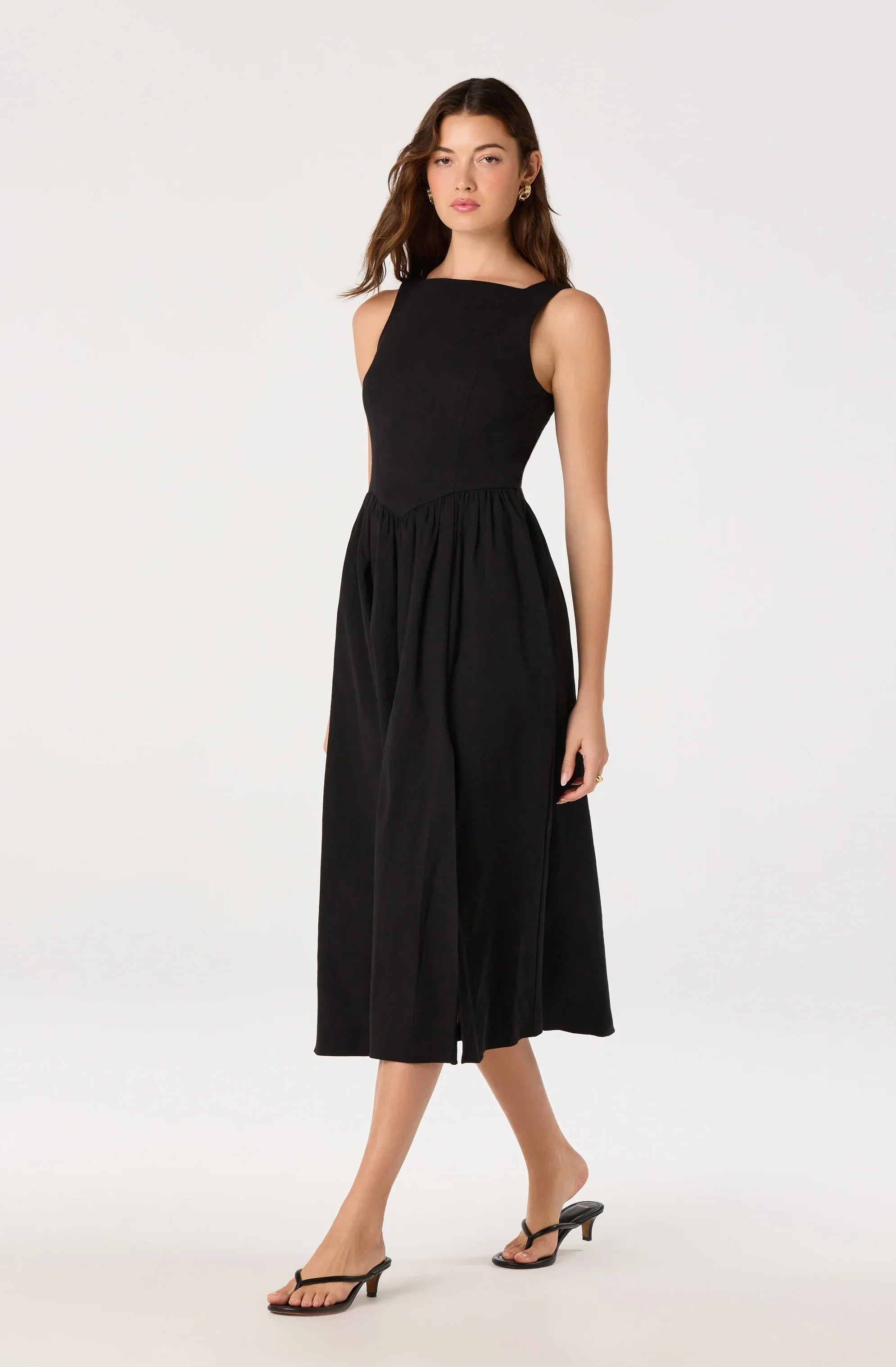 Lbruh Bow Back Apron Midi Dress