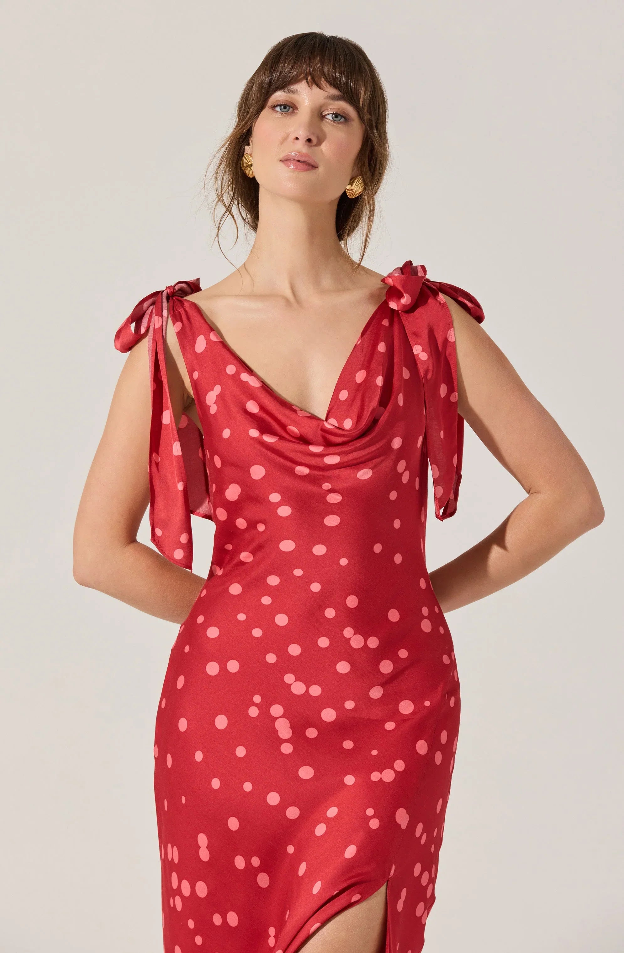 Lbruh Allexina Satin Cowl Neck Midi Dress