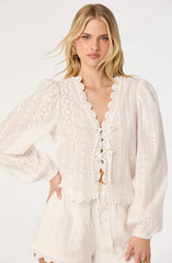 Inixyf Leah Eyelet Tie-Front Top